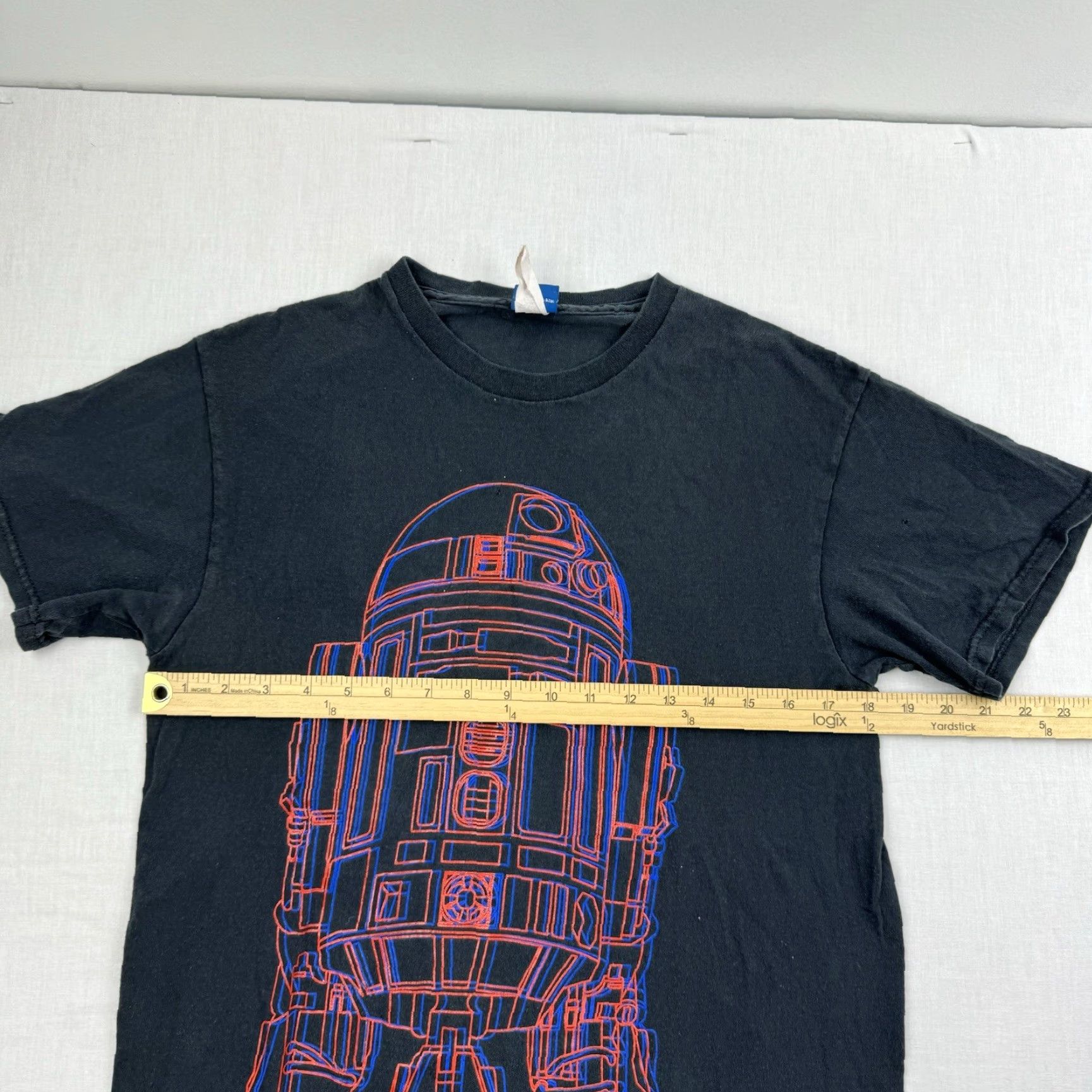Star Wars VINTAGE Star Wars R2-D2 Shirt Adult Small Black 3D Effect Outline Grunge T-Shirt Mens S Size US S / EU 44-46 / 1 - 6 Thumbnail