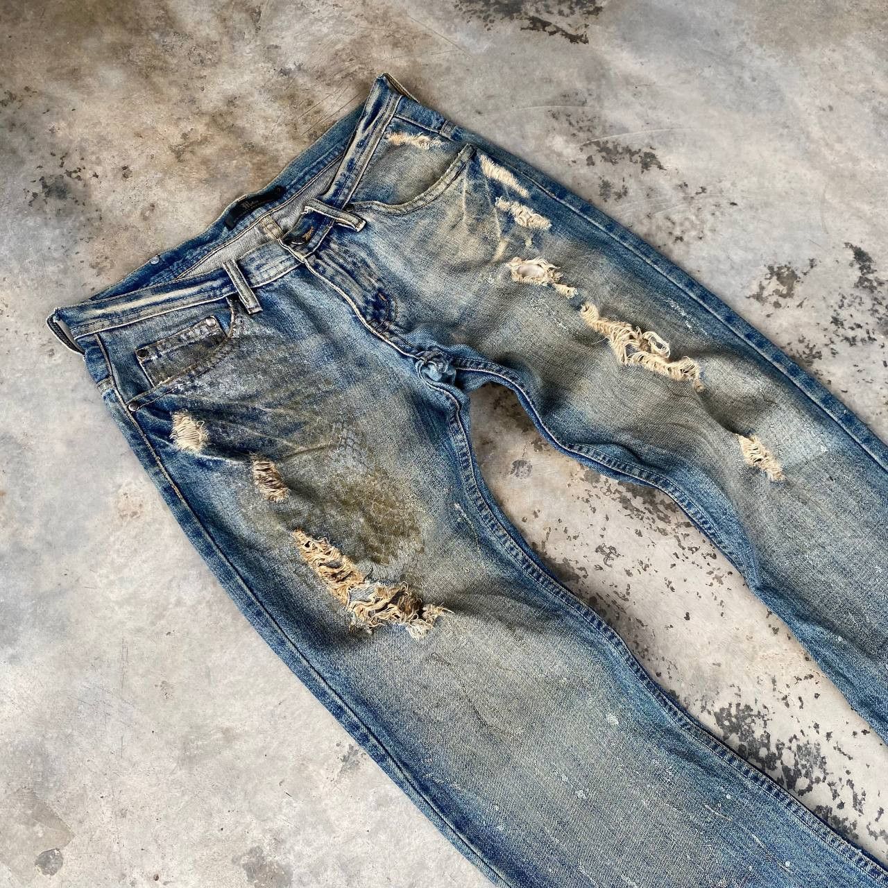 Japanese Brand FLARE Midas Japan "Gimmick" Distressed Grunge Cyber Punk Size US 29 - 6 Thumbnail