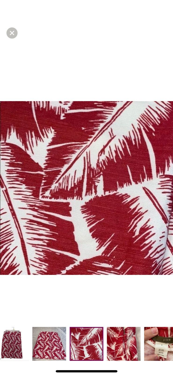 J.Crew J.crew Palm leaf print knee length skirt size 4 Size 27" / US 4 / IT 40 - 5 Thumbnail