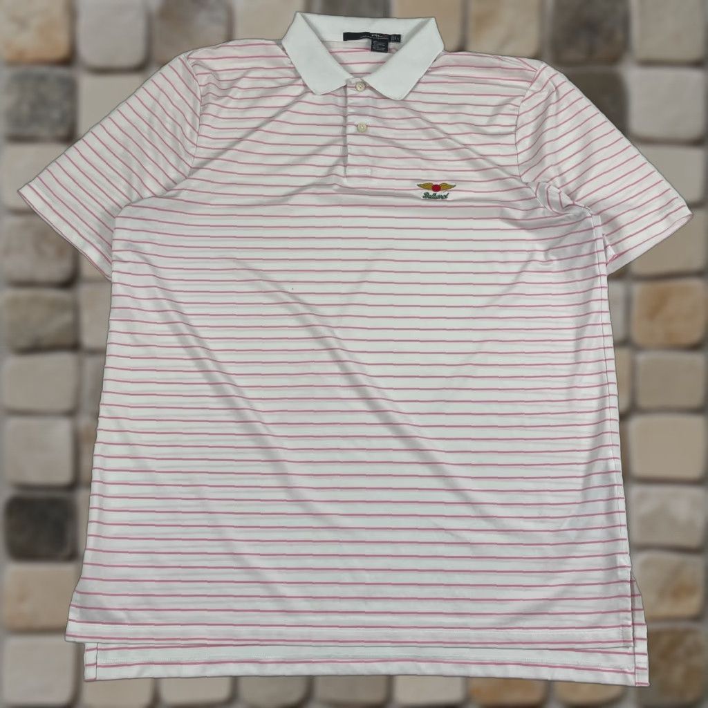 RLX Ralph Lauren VINTAGE RLX Ralph Lauren Polo Shirt Mens Large White Pink Short Sleeve Golfing Stretch Size US L / EU 52-54 / 3 - 1 Thumbnail