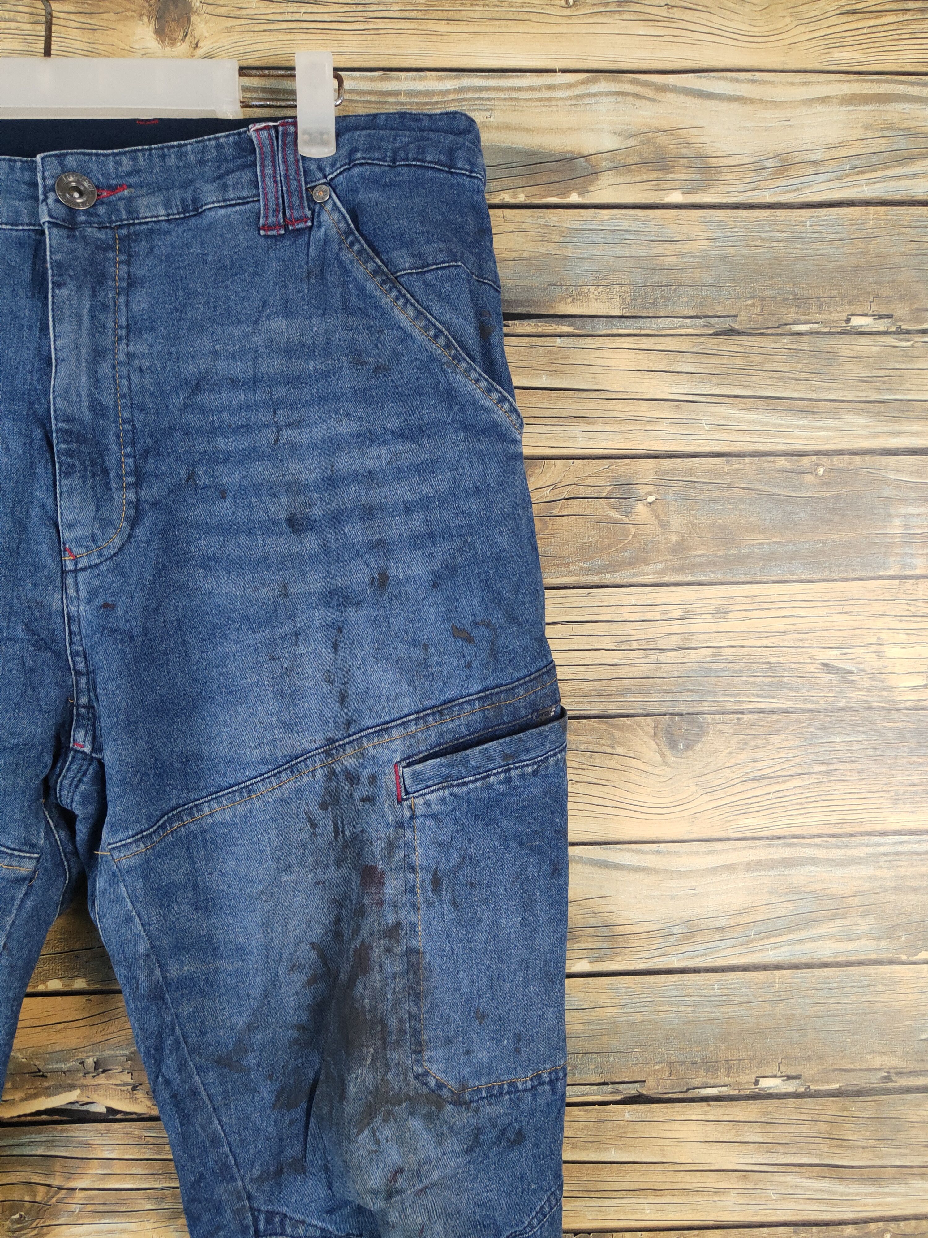 Japanese Brand FieldCore Dark Blue Distressed Ripped denim Jeans #W2085 Size US 36 / EU 52 - 5 Thumbnail