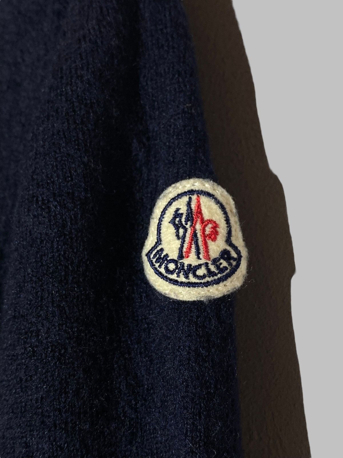 Moncler Moncler Navy Blue Wool Sweater Patch Logo Size US XS / EU 42 / 0 - 5 Thumbnail
