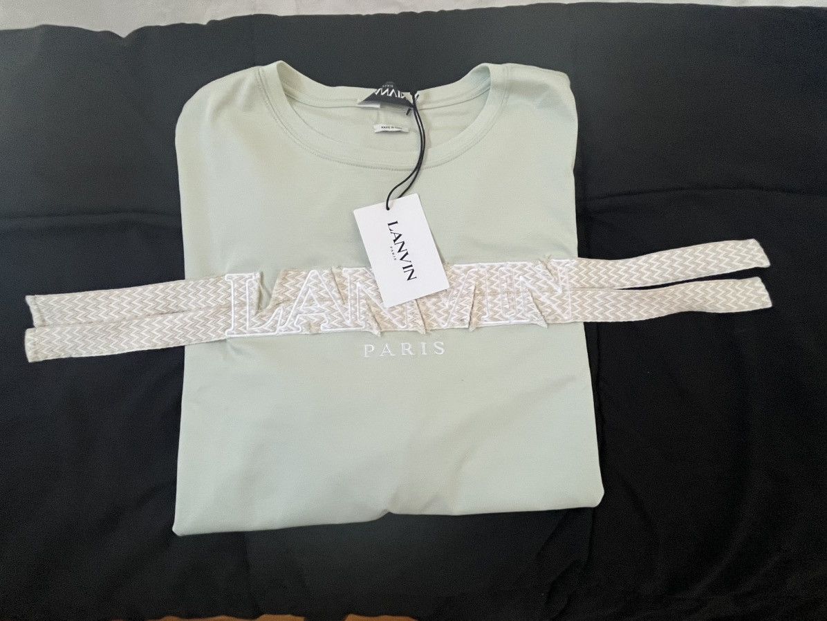 Lanvin LANVIN Curb Embroidered Sage Green Sz: XXL Orig: $690 Size US XXL / EU 58 / 5 - 7 Thumbnail