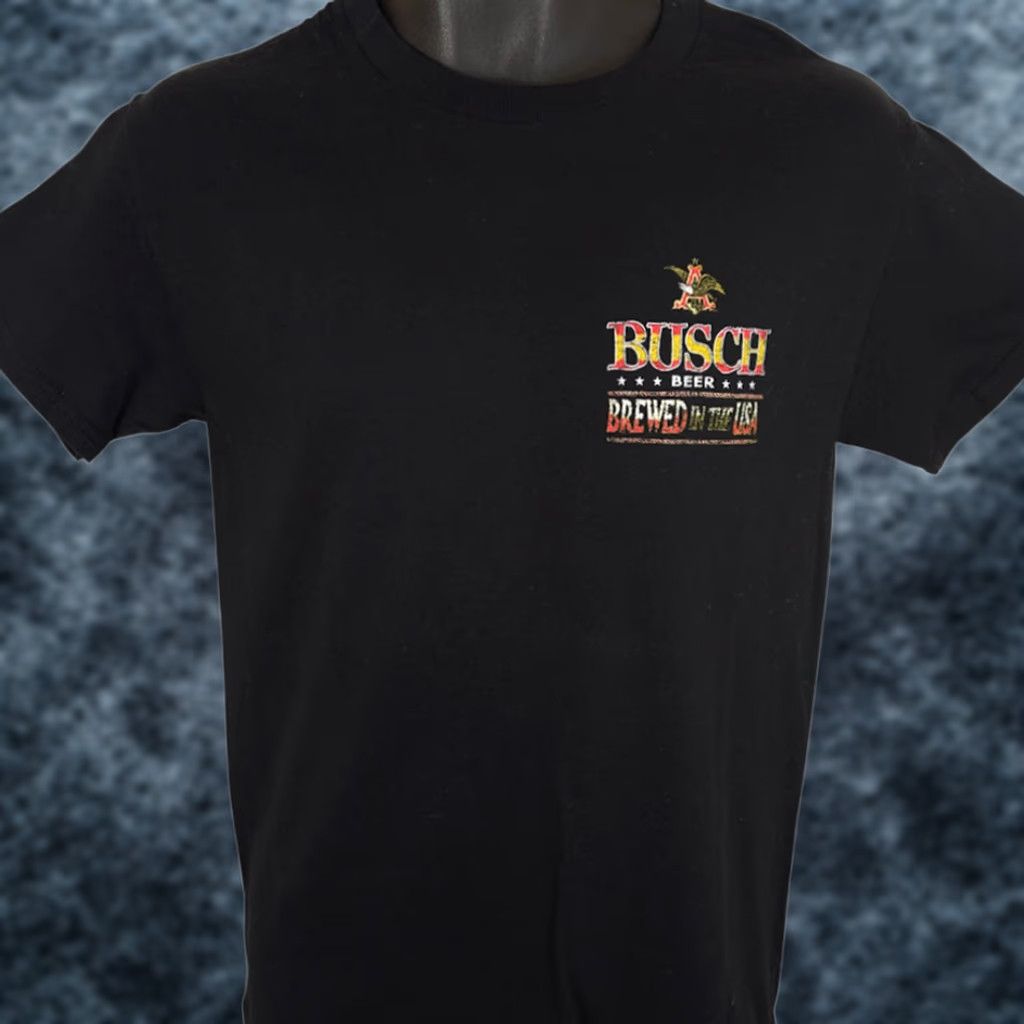 Vintage Busch Beer T Shirt Mens Size Small Black Cowboy Rodeo Anheuser Busch Breweriana Christmas Gift Retro Horse - Mens Shirts Size US S / EU 44-46 / 1 - 1 Thumbnail