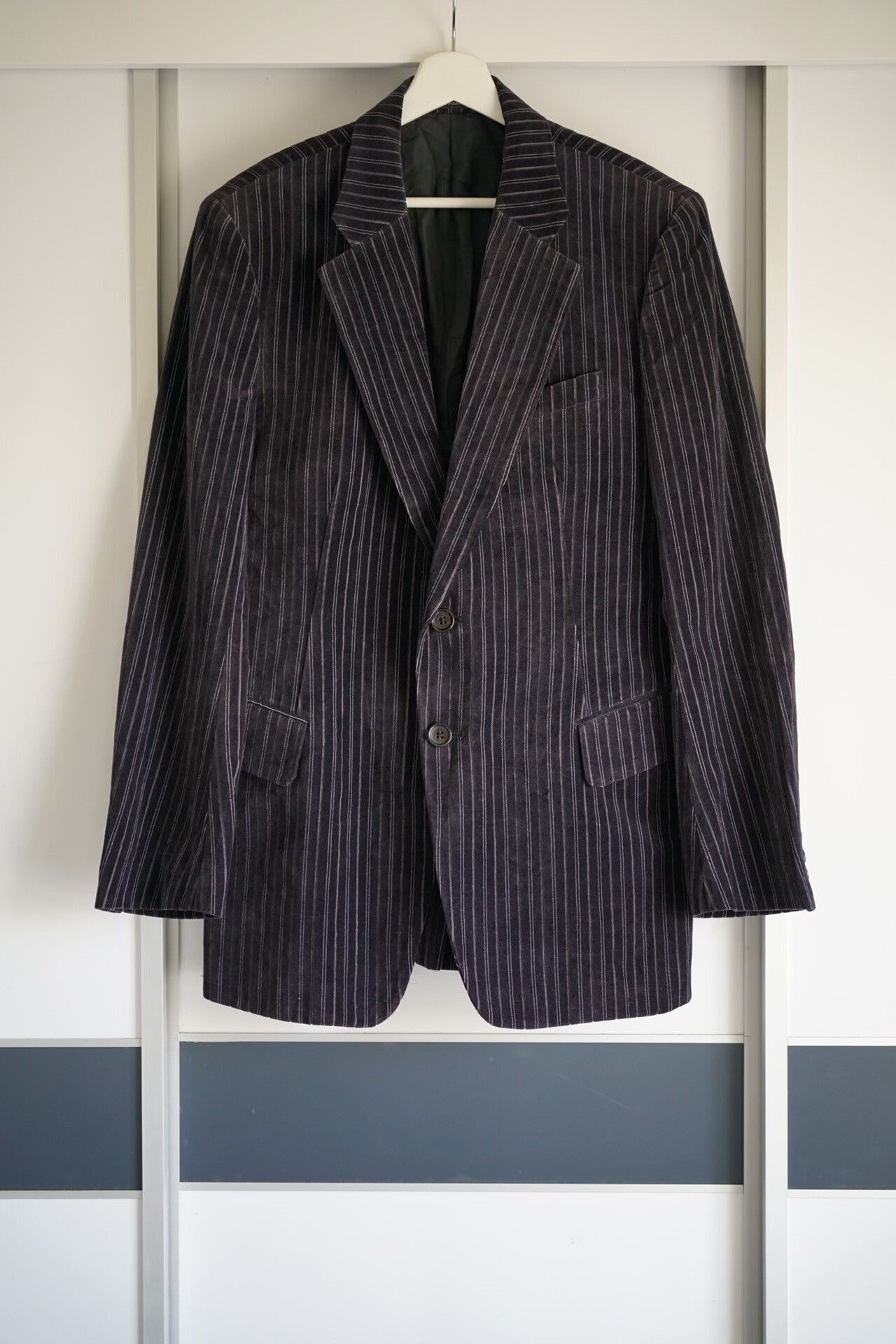 Yohji Yamamoto Yohji Yamamoto Velvet Stripe Suit Size US XL / EU 56 / 4 - 1 Thumbnail