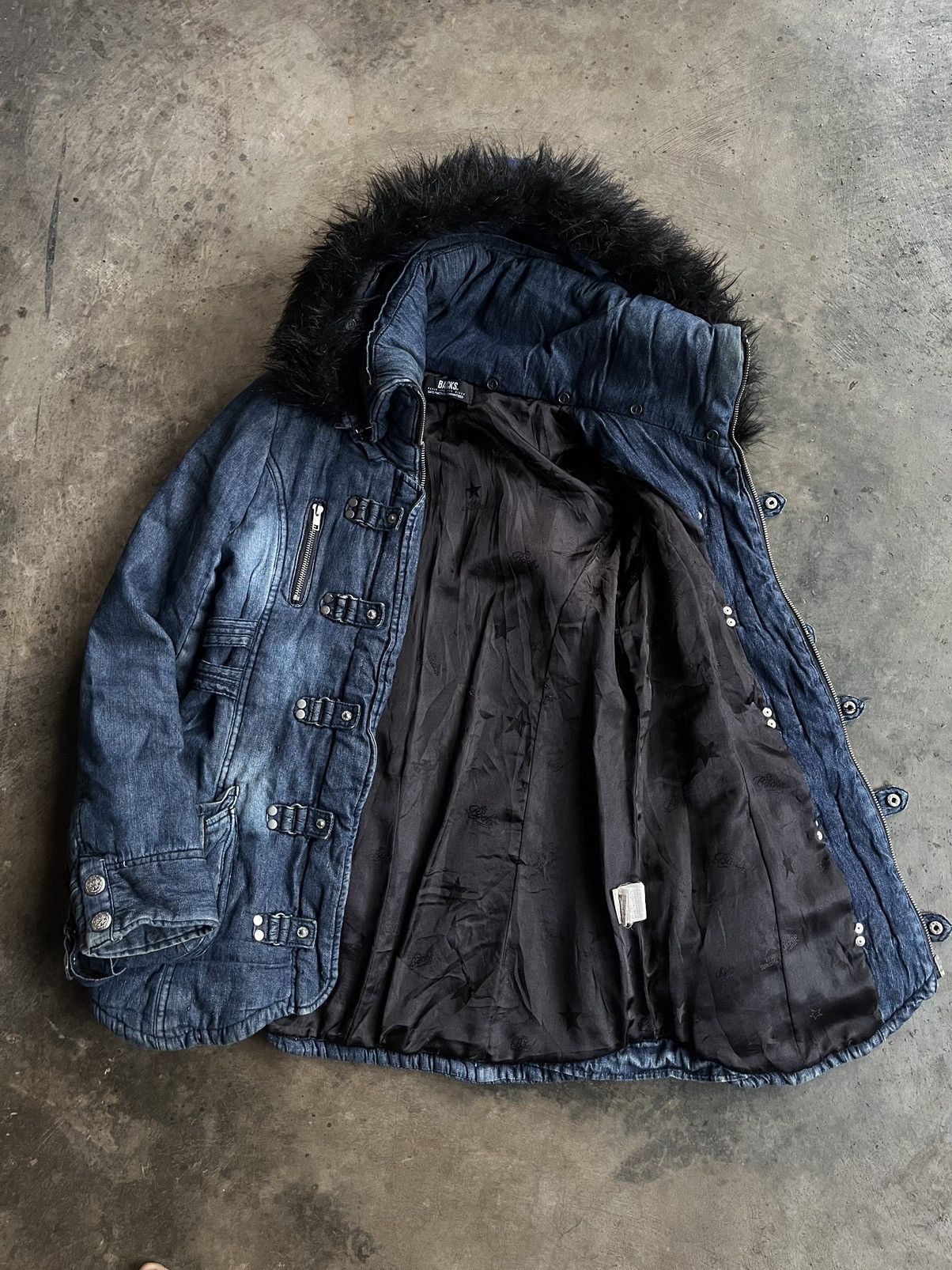 14th Addiction × KMRii × Yasuyuki Ishii Vintage Backs Bono Gothic Bondage Boa Fur Hooded Jacket Punk Size US S / EU 44-46 / 1 - 6 Thumbnail