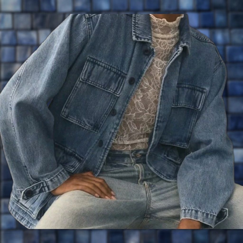 Vintage Favorite Daughter Carly Cargo Jacket Women Small S Cotton Blue Denim Jean Jacket Y2K Style Regular Fit Size S / US 4 / IT 40 - 1 Thumbnail