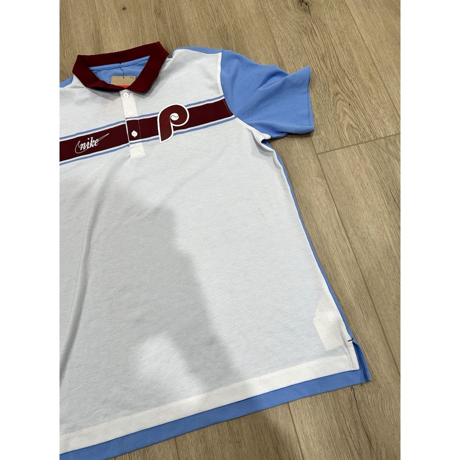 Nike NWT Nike Dri-Fit Polo Philadelphia Phillies Throwback Logo Men's L Blue Shirt Polo Baseball Nike Size US L / EU 52-54 / 3 - 2 Thumbnail