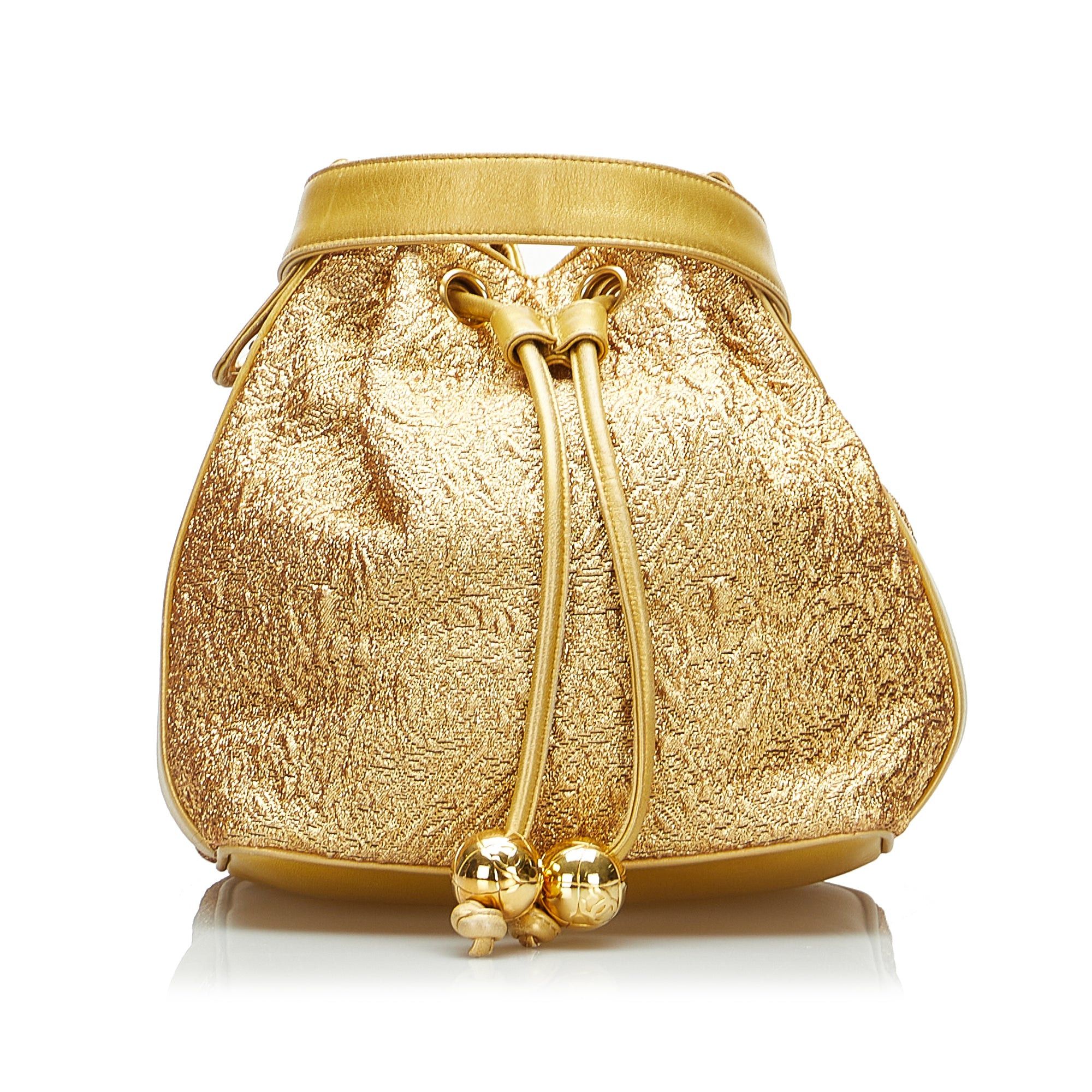 Chanel Chanel Brocade Bucket Bag Gold Size ONE SIZE - 1 Thumbnail