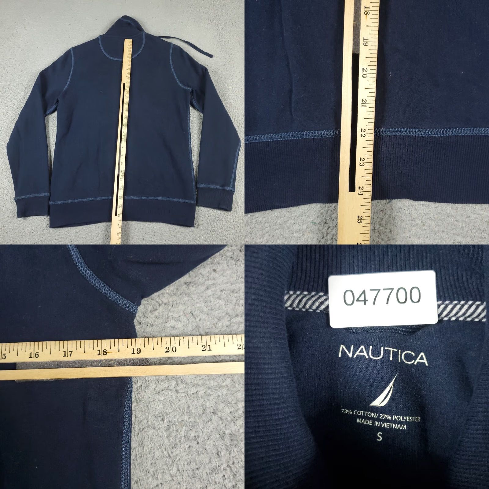 Nautica Nautica Jacket Mens Size Small Blue Knit Casual Full Zip Up Sweater * Size US S / EU 44-46 / 1 - 8 Thumbnail