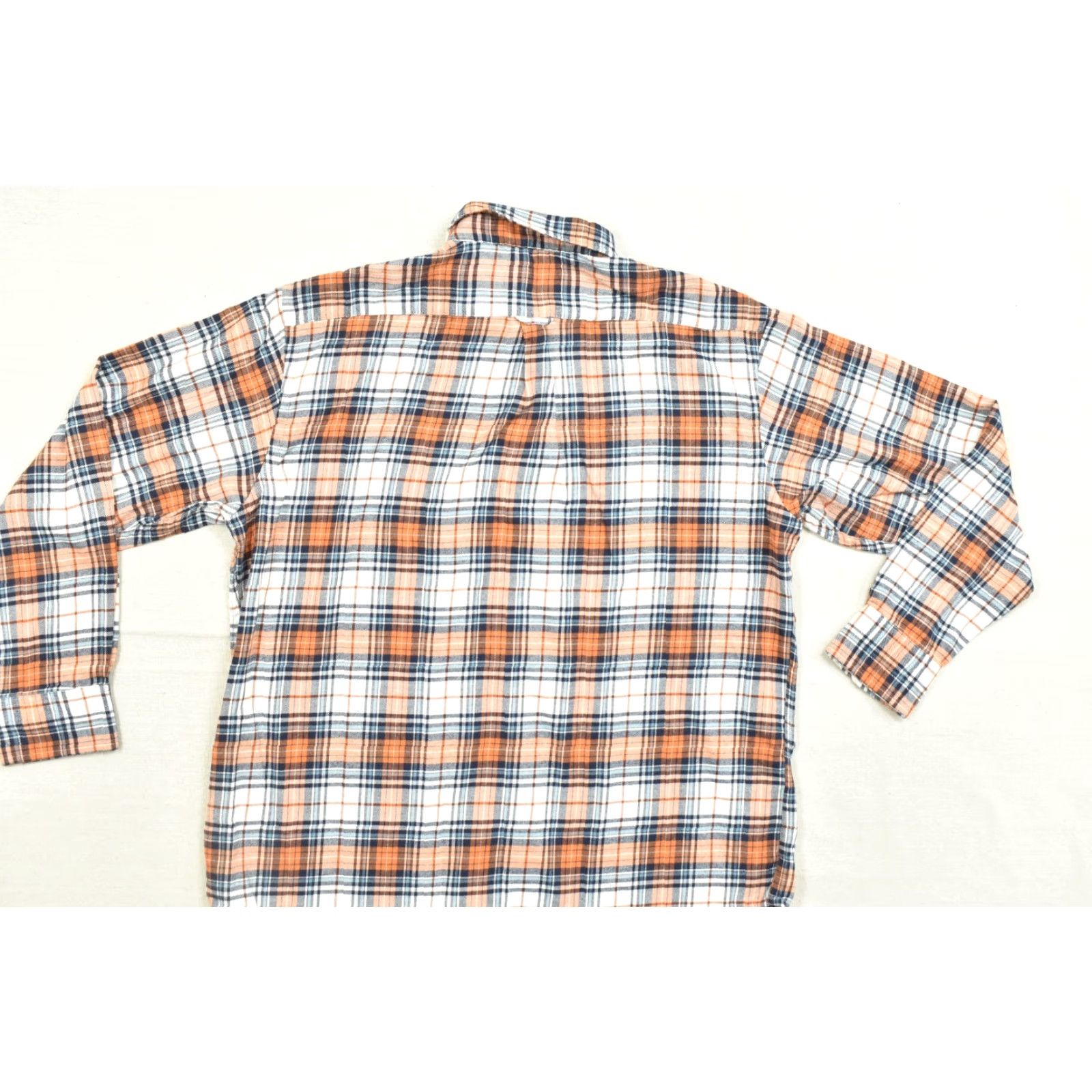 Izod IZOD Shirt Men XXL Plaid Flannel Button-Down Long Sleeve Cotton Orange Blue Pocketed Button-Up Casual Travel Fall Winter Spring Regular Size US XXL / EU 58 / 5 - 6 Thumbnail