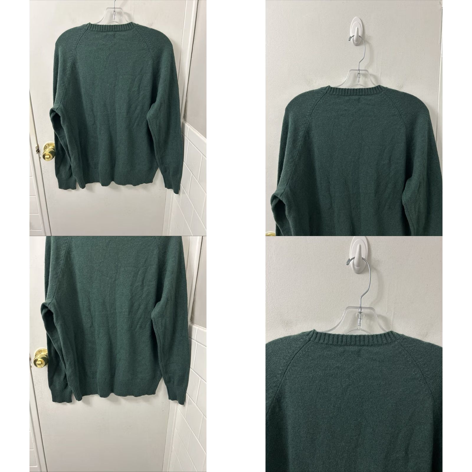 Vintage J Crew Sweater Mens Large Green Lambswool Blend Crewneck Pullover L/S AA027 NWT Size US L / EU 52-54 / 3 - 8 Thumbnail