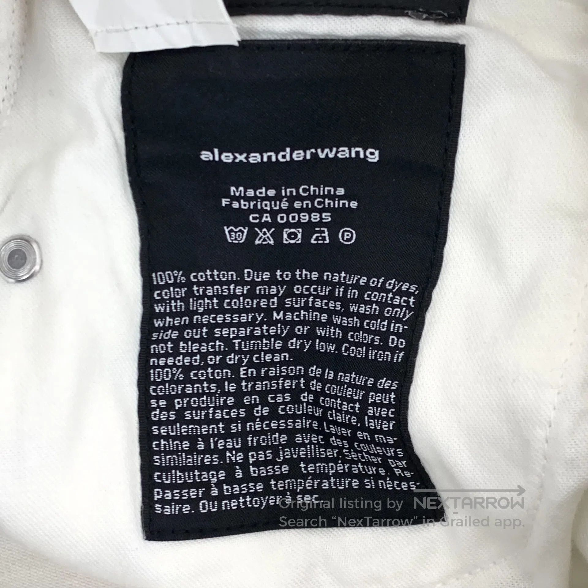 Alexander Wang Alexander Wang White Logo Letter All-Over Print Cotton Cas Size 25" / US 0 / IT 36 - 9 Thumbnail