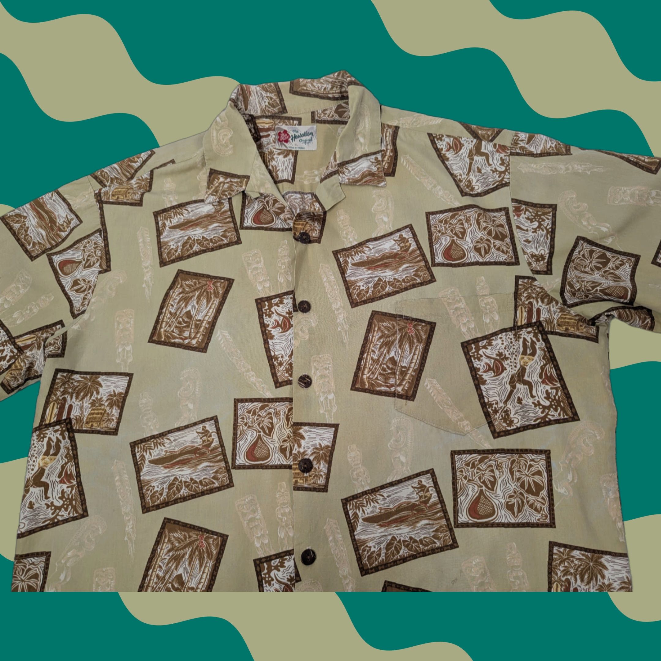 Hilo Hattie Hilo Hattie Hawaiian Shirt Mens XL Beige Brown Floral Short Sleeve Button-Up Vacation Camp Size US XL / EU 56 / 4 - 1 Thumbnail