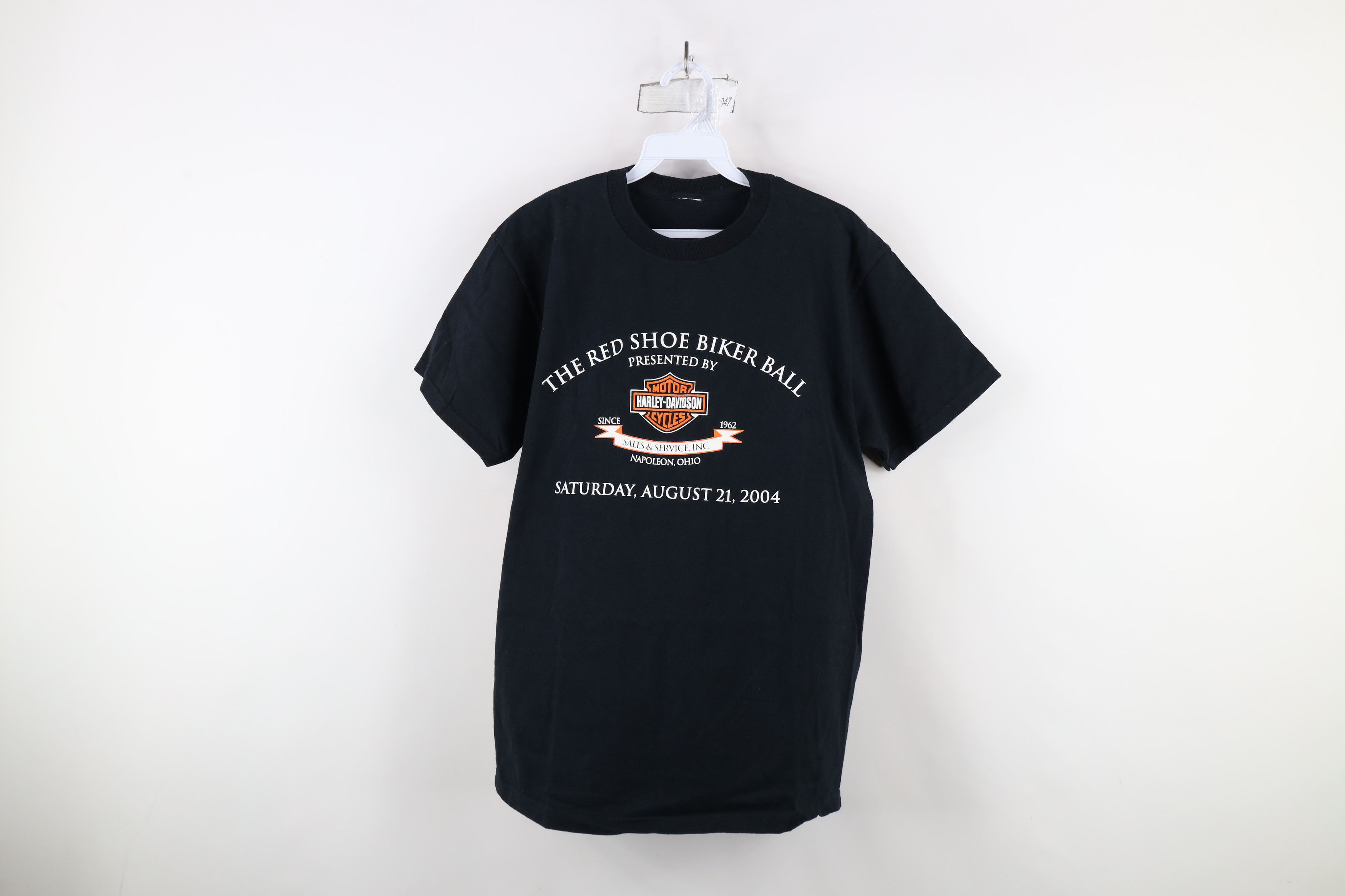 Harley Davidson × Vintage Vintage Harley Davidson Red Shoe Biker Ball T-Shirt Black Size US M / EU 48-50 / 2 - 1 Thumbnail
