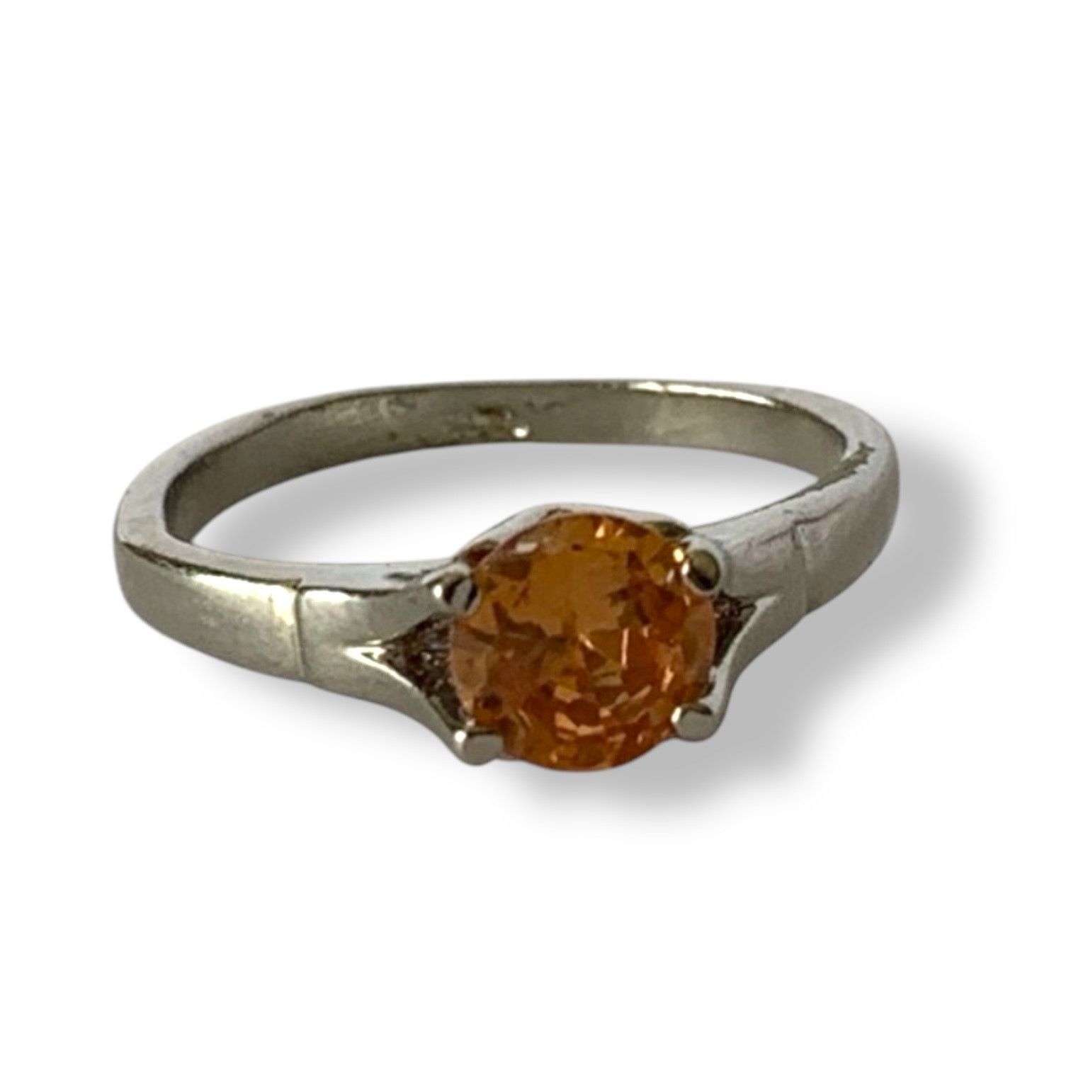 Other Citrine Orange Colored High Setting Solitaire Ring Size 7 Size ONE SIZE - 2 Thumbnail