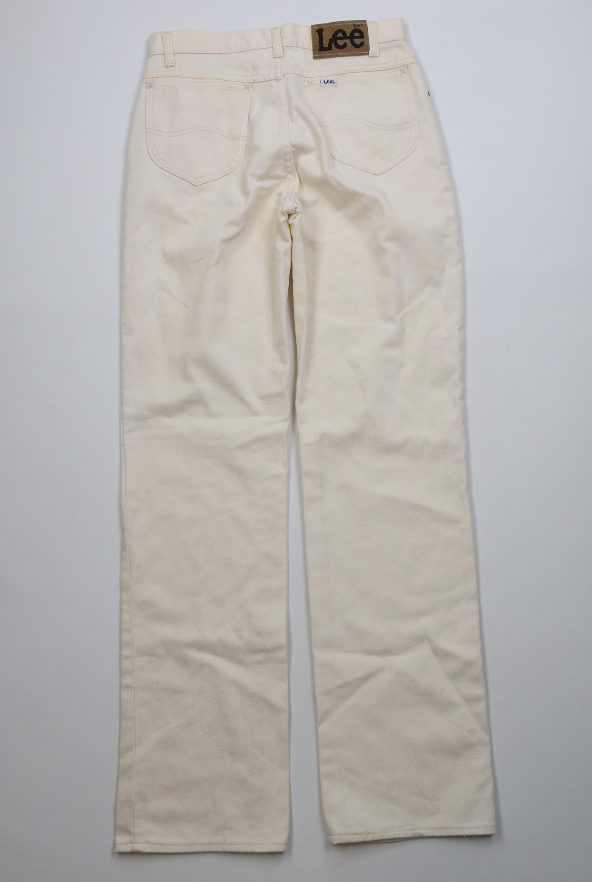 Lee Vintage 70s 80s Lee Flared Bootcut Jeans Cream Cotton USA Size US 30 / EU 46 - 12 Thumbnail