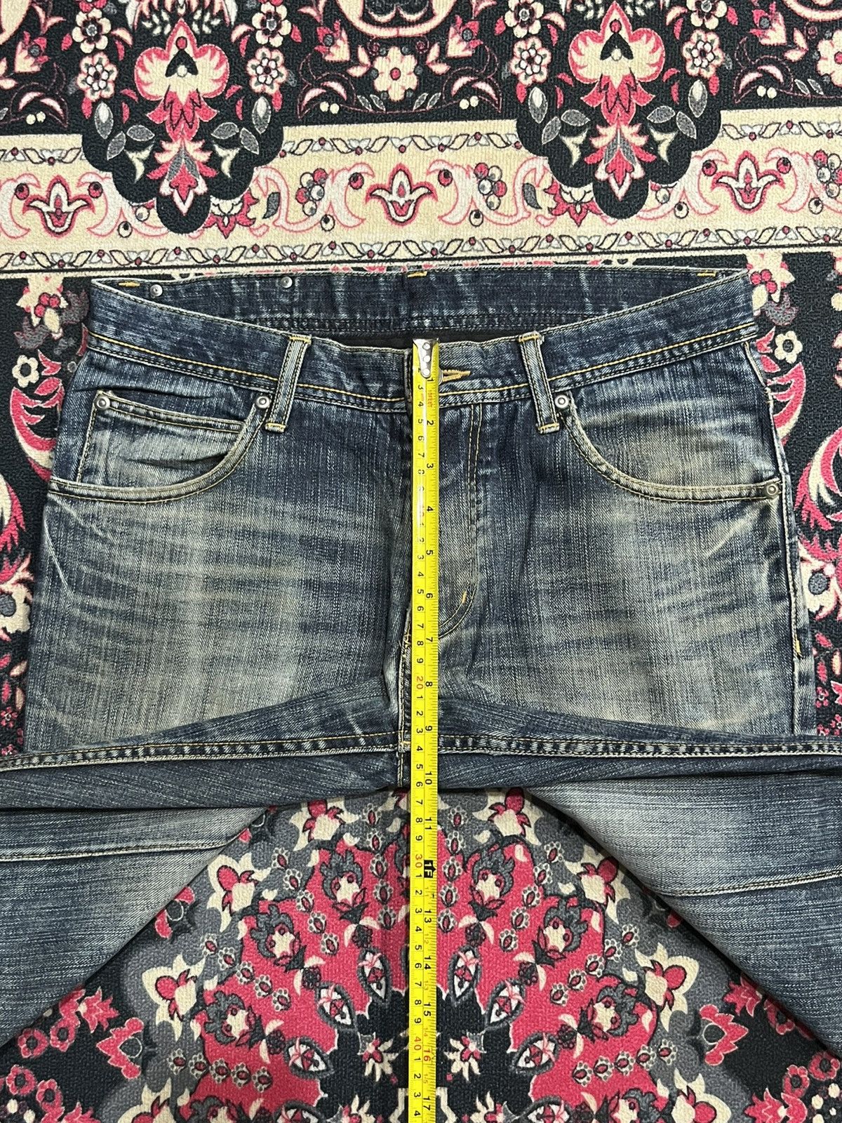 Atelier New Regime Atelier Sab Men Rusty Blue Faded Washed Panel Line Jeans Size US 30 / EU 46 - 13 Thumbnail
