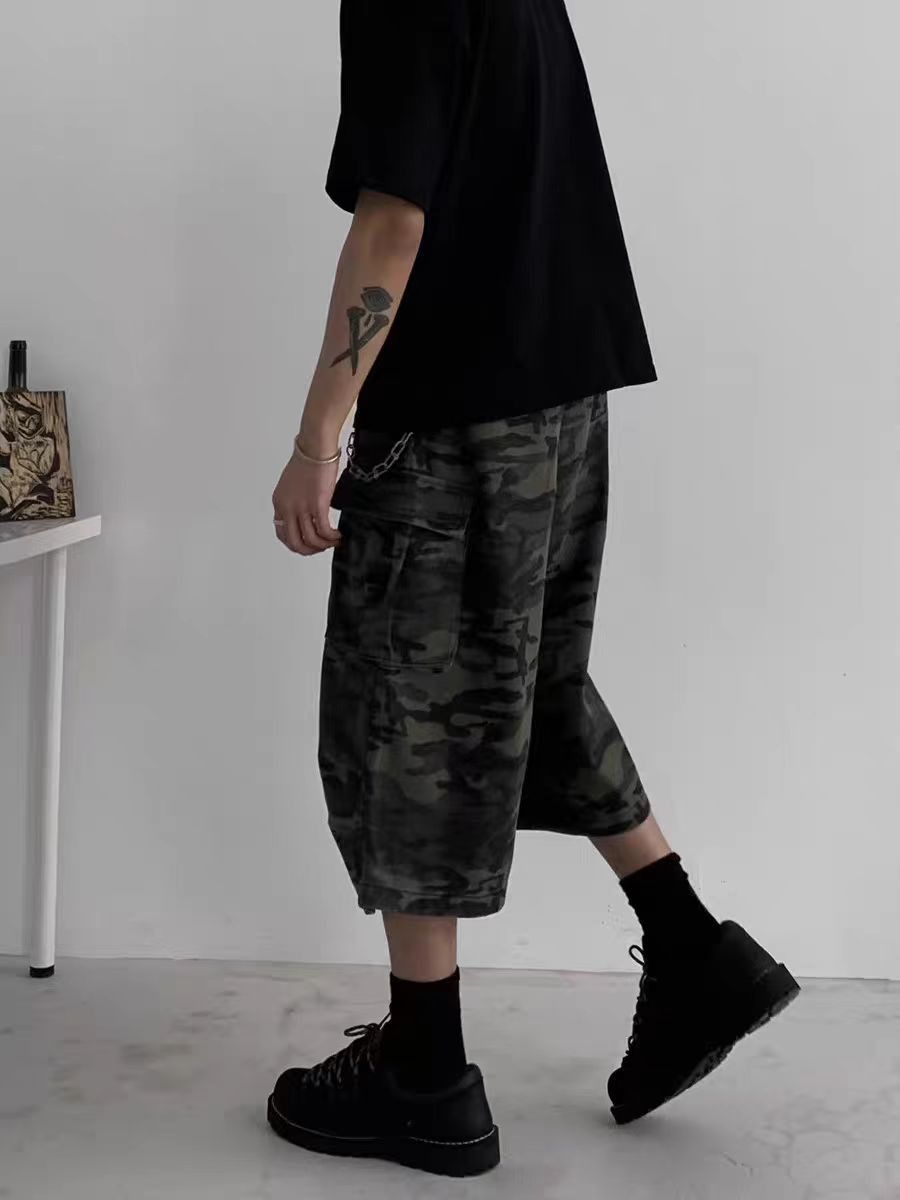 Jean Camouflage Relaxed Wide-Leg Workwear Shorts Size US 30 / EU 46 - 3 Thumbnail