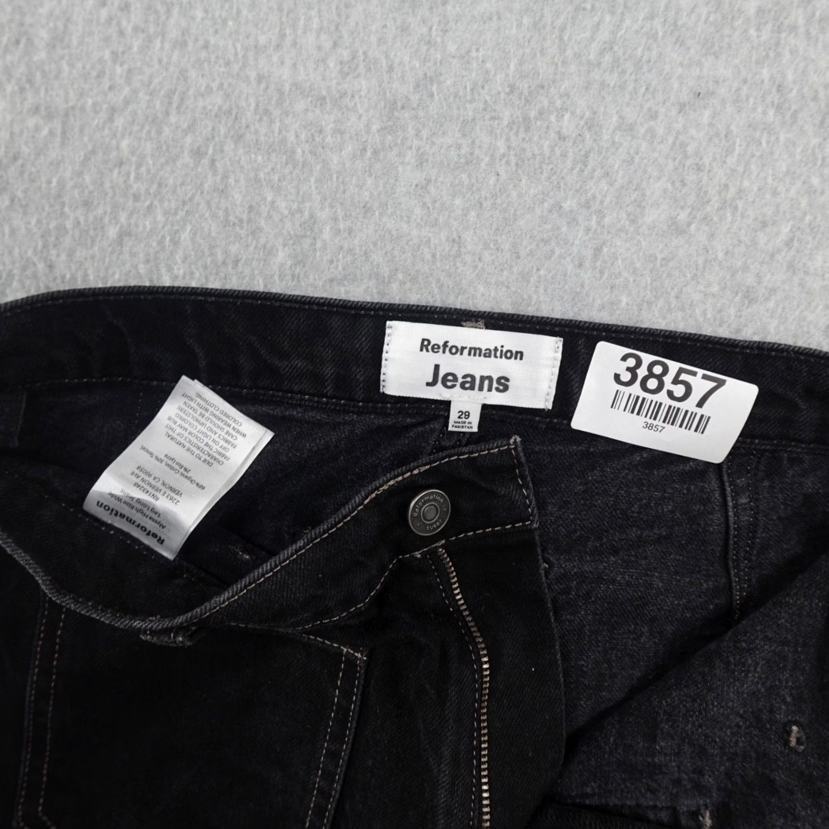 Reformation Reformation Jeans Women's 29X32 Alyssa High Rise Wide Leg Black Denim Jeans Size 29" - 4 Thumbnail