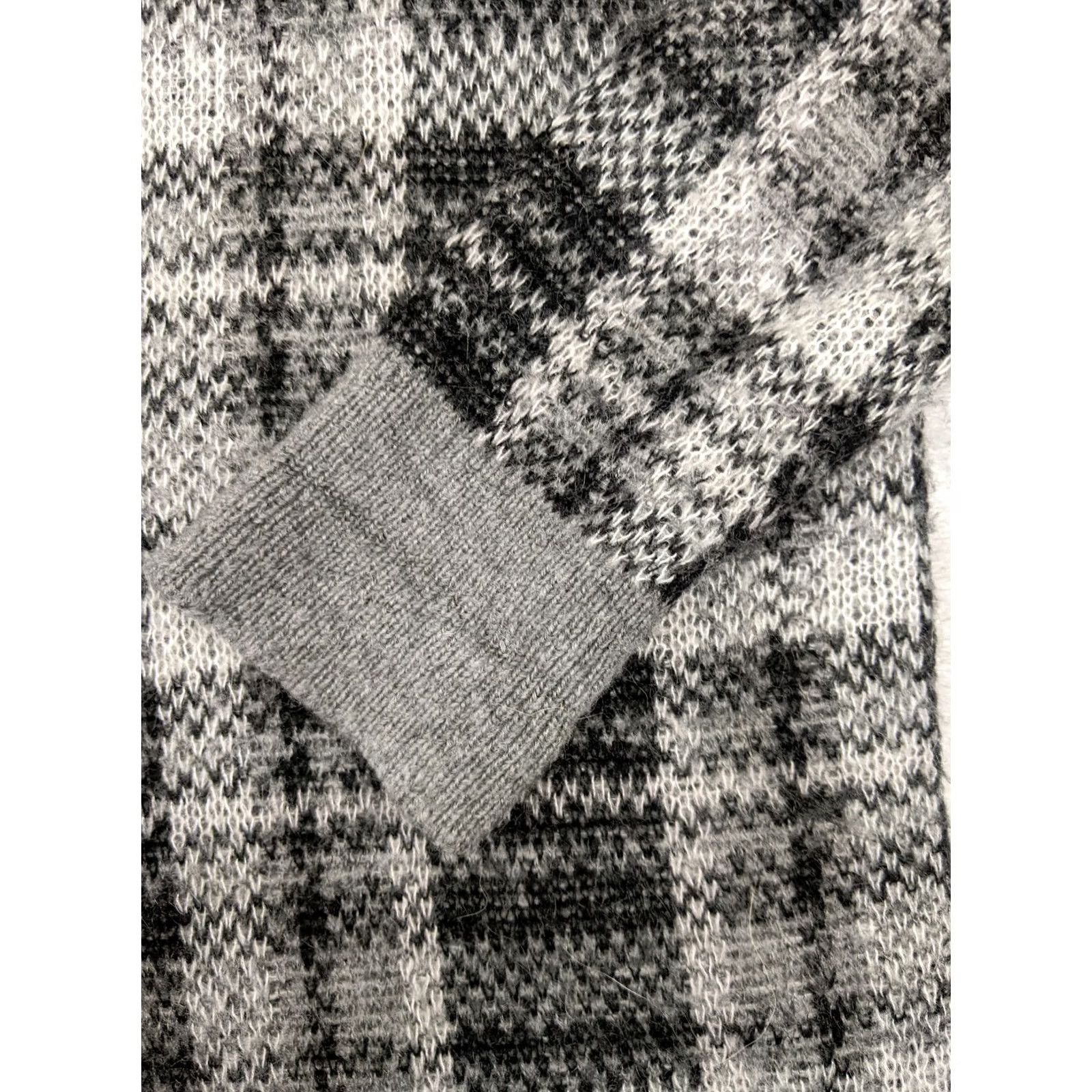 Banana Republic Banana Republic Womens XS Oversize Gray Plaid Wool Mohair Blend Sweater Size XS / US 0-2 / IT 36-38 - 4 Thumbnail
