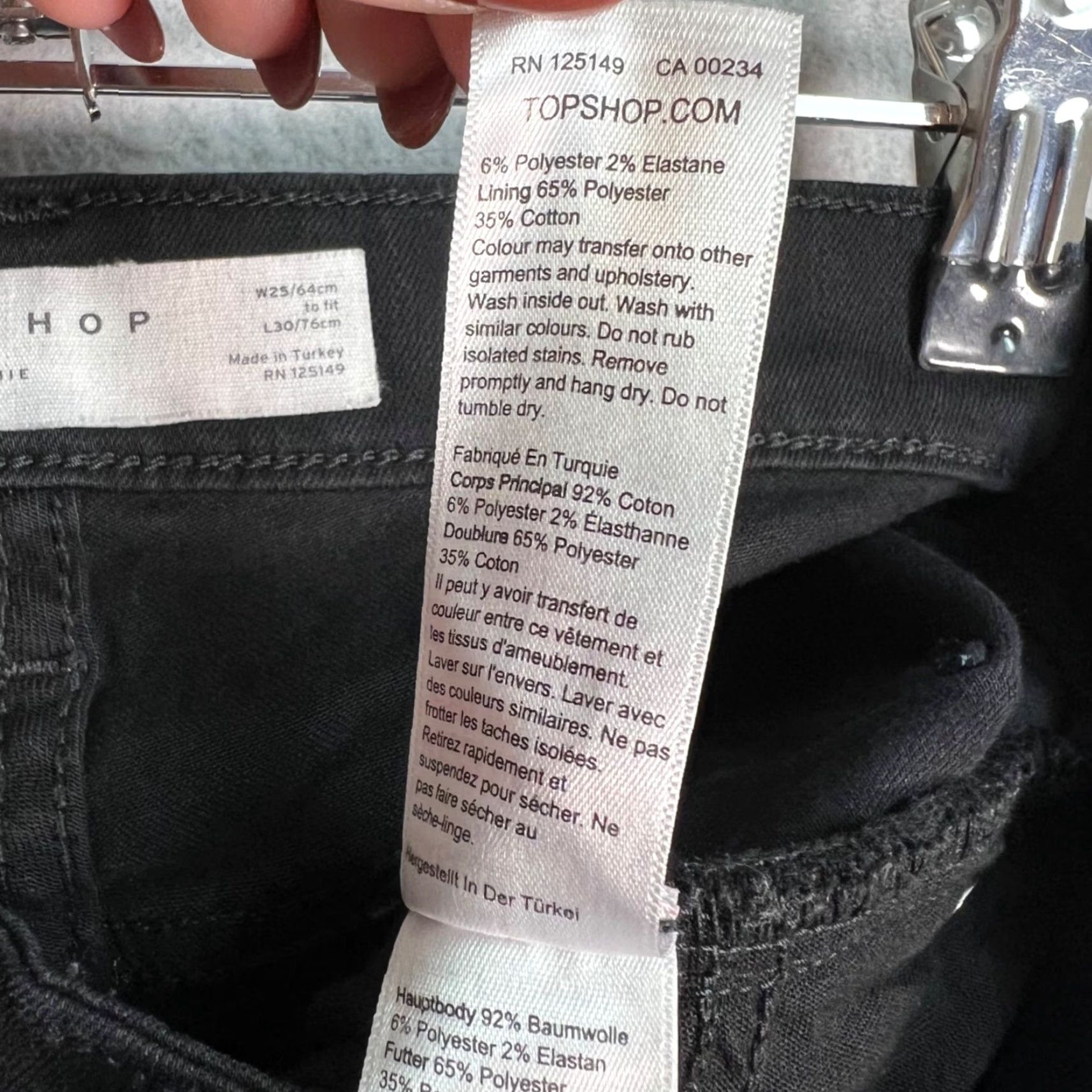 Topshop Topshop Womens Skinny Jeans Black High-Waist Stretch Denim 25 x 30 Jamie Jeans Color: Black Size 42" / US 20 - 5 Thumbnail