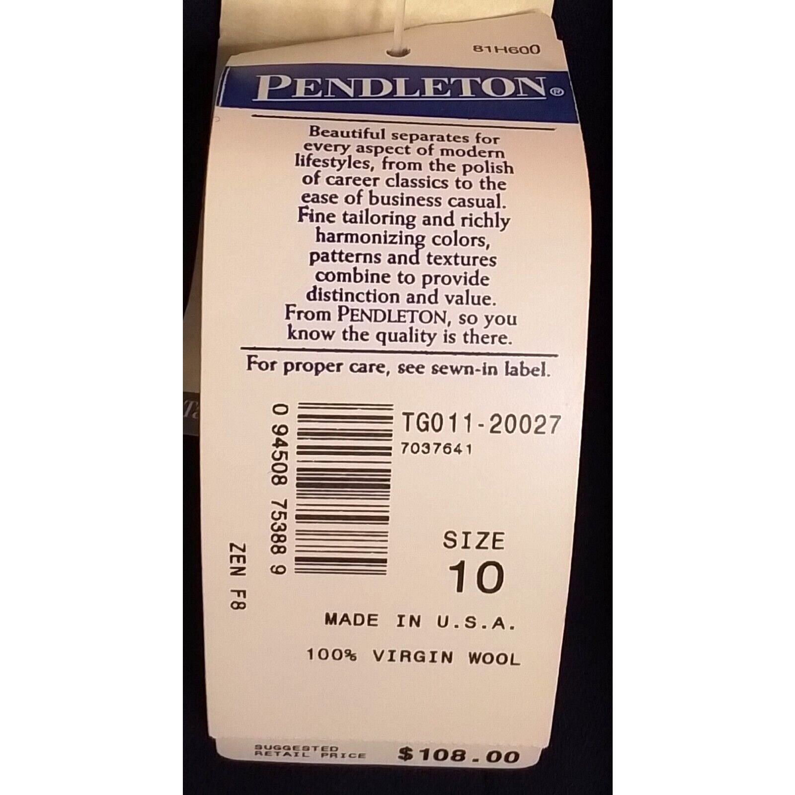 Pendleton Pendleton Wool Pencil Skirt Women's 10 Navy Blue VTG NWT Size 32" / US 10 / IT 46 - 6 Thumbnail
