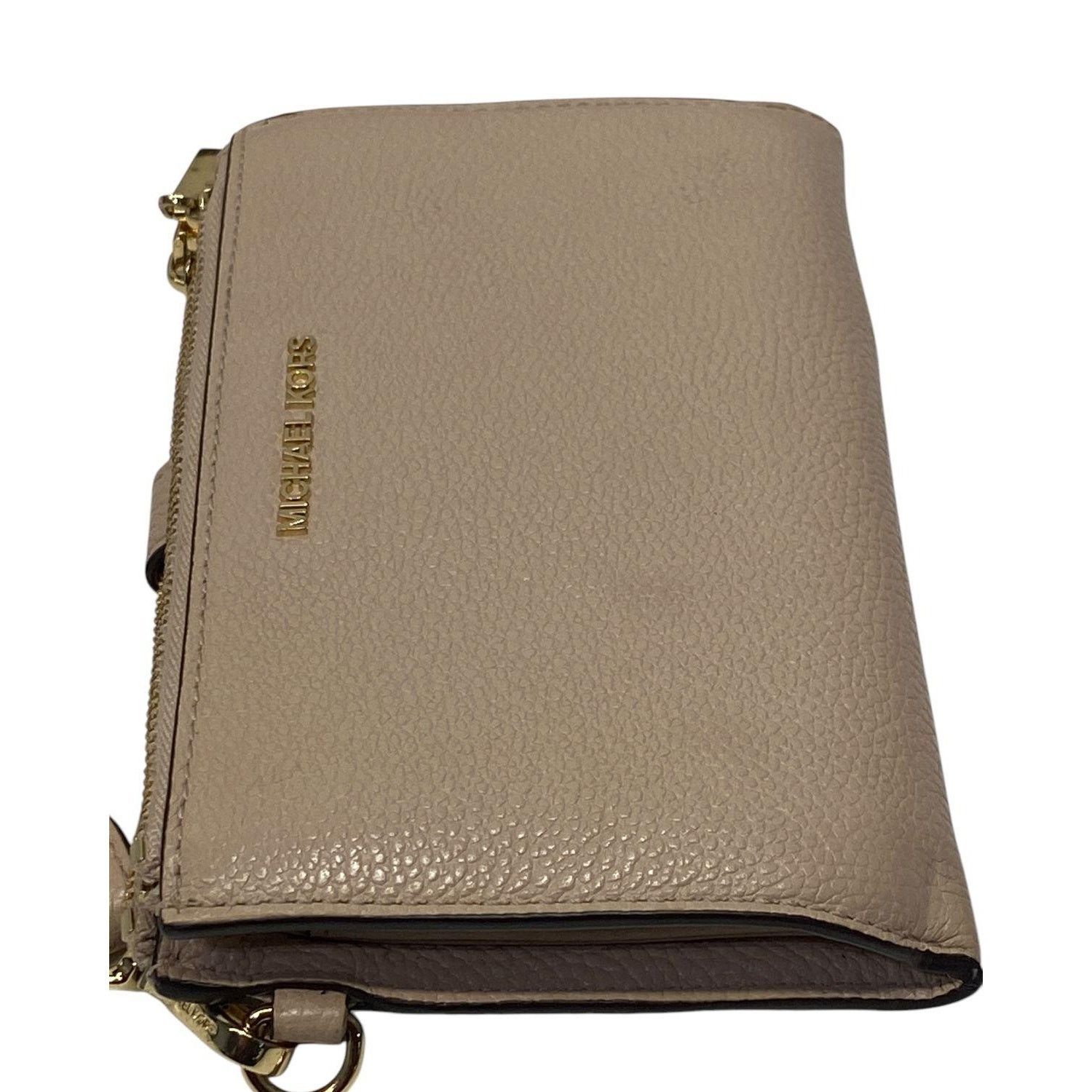 Michael Kors Michael Kors wallet double zip pebbled leather wristlet tan Size ONE SIZE - 5 Thumbnail