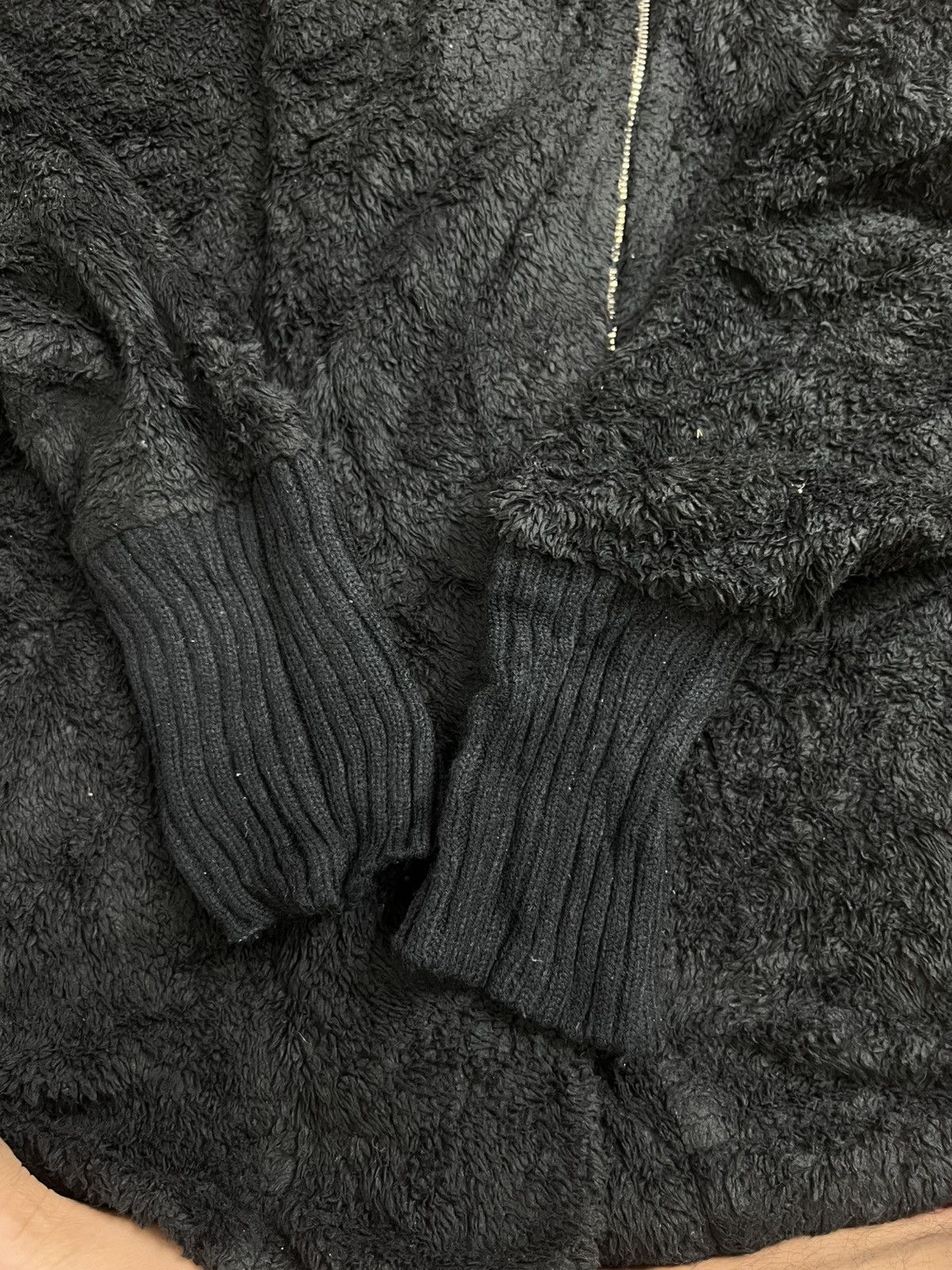 Japanese Brand JEANASIS Tokyo Asymmetrical Multi-Zip Sherpa Hoodie Size ONE SIZE - 9 Thumbnail