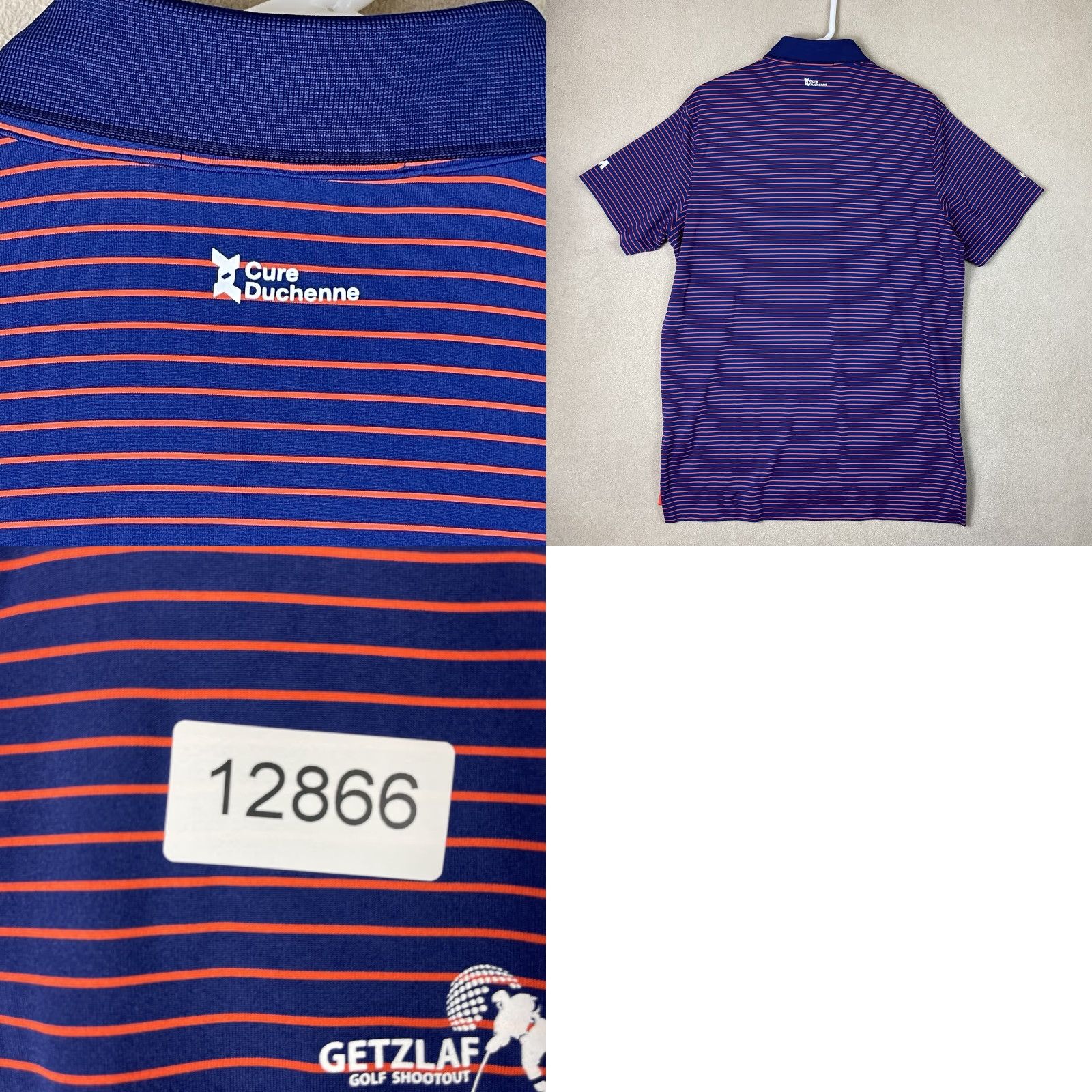 Vintage Greyson Polo Shirt Mens Large Blue Orange Striped Golf Rugby Preppy Adult Size US L / EU 52-54 / 3 - 9 Thumbnail