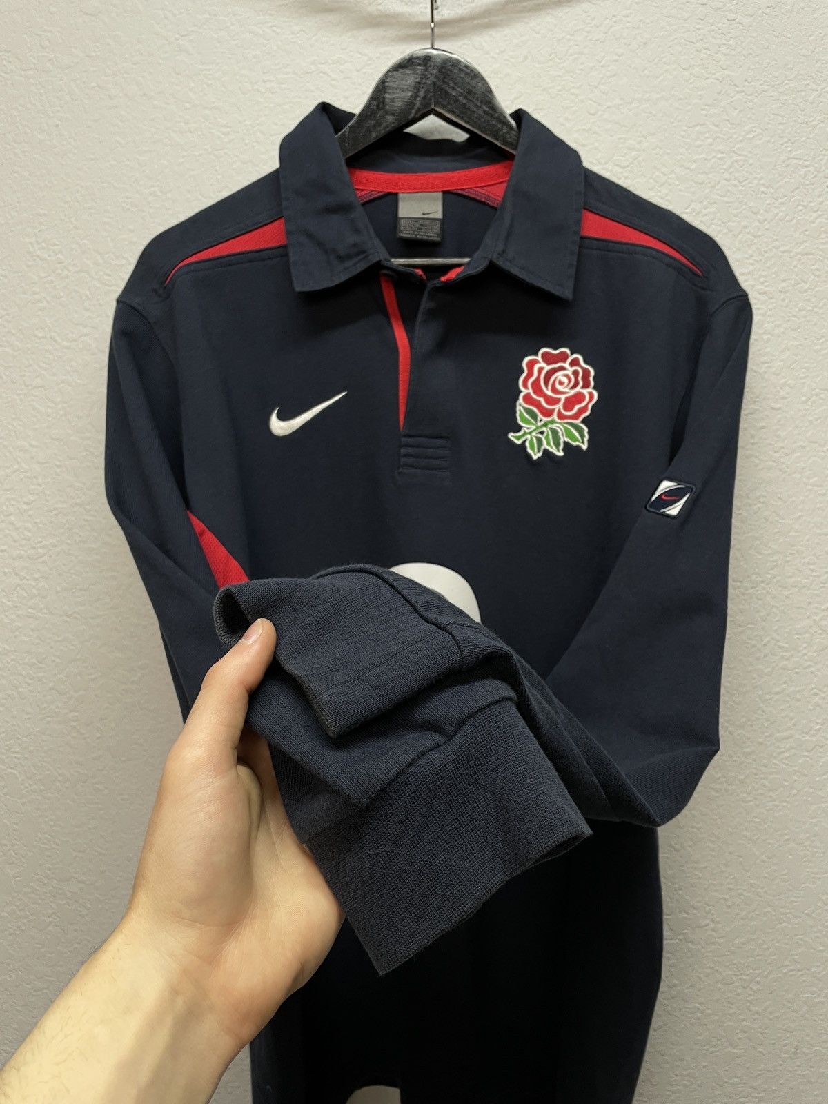Vintage Vintage Y2K Nike England World Cup 2003 Rugby Polo Longsleve Size US L / EU 52-54 / 3 - 7 Thumbnail