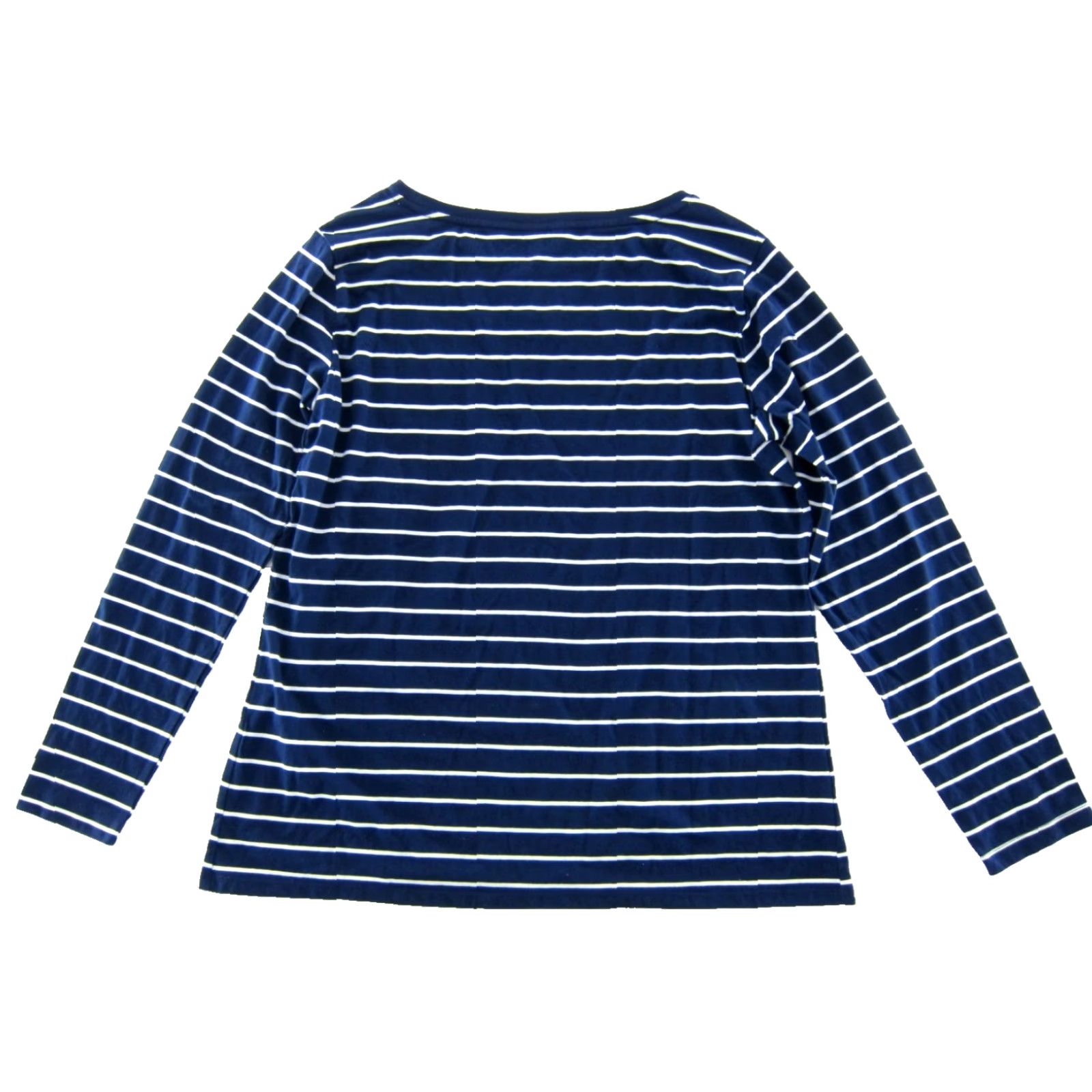 Vintage NWT St. John's Bay Shirt Women XL Tall Navy Blue White Stripe Cotton Long Sleeve Size XL / US 12-14 / IT 48-50 - 2 Thumbnail