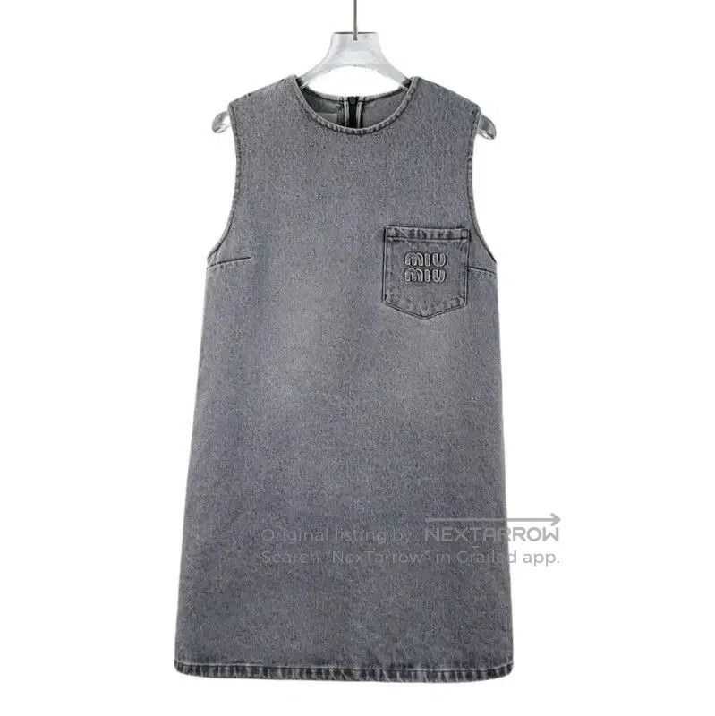 Miu Miu Miu Miu Gray Cotton Women's Dress Size S . Size S / US 4 / IT 40 - 1 Thumbnail