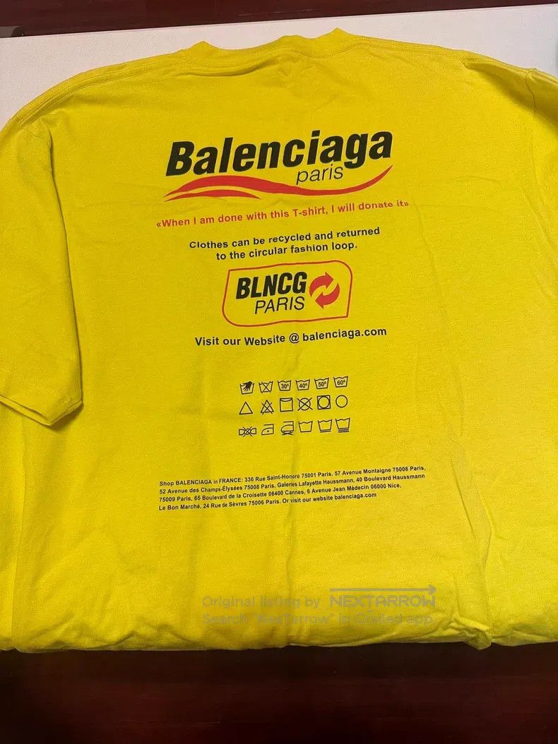 Balenciaga Balenciaga Yellow Eco-Friendly Short Sleeve T-Shirt Size US XXS / EU 40 - 1 Thumbnail