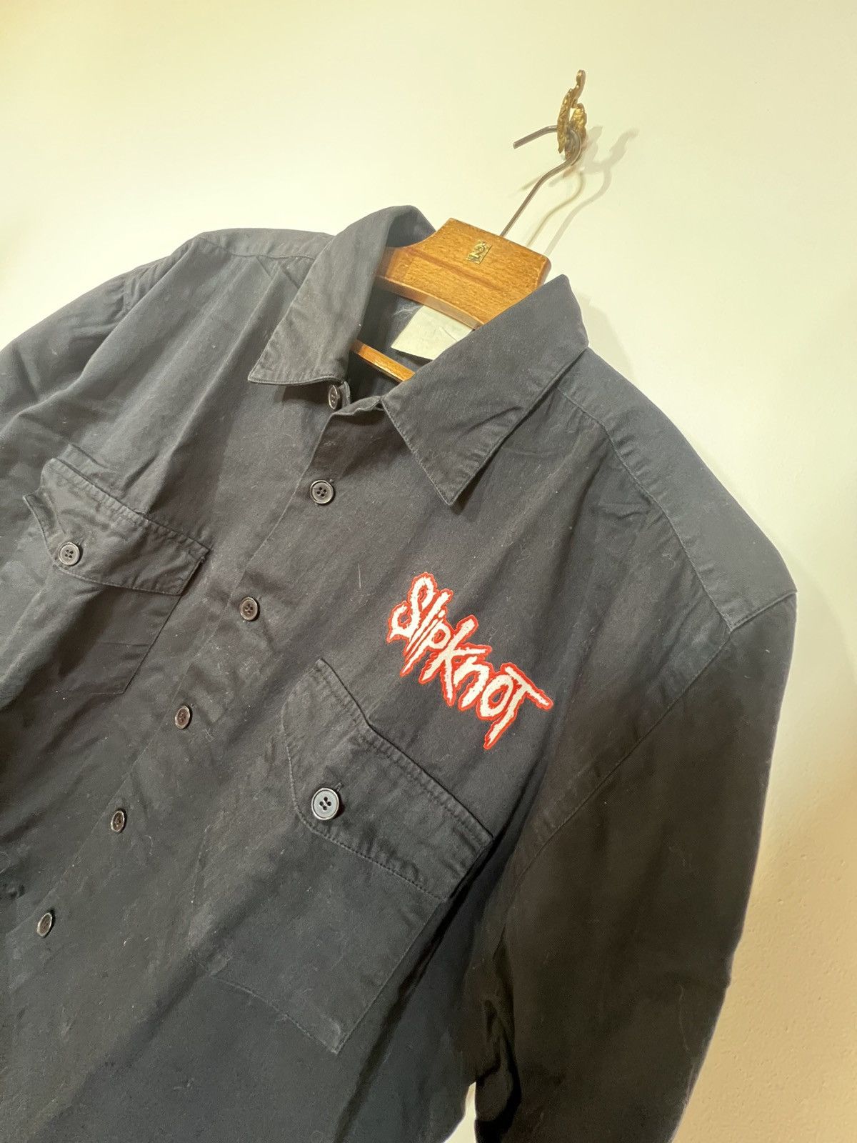 Band Tees vintage 90s Slipknot workshirt blue grape Size US XL / EU 56 / 4 - 2 Thumbnail