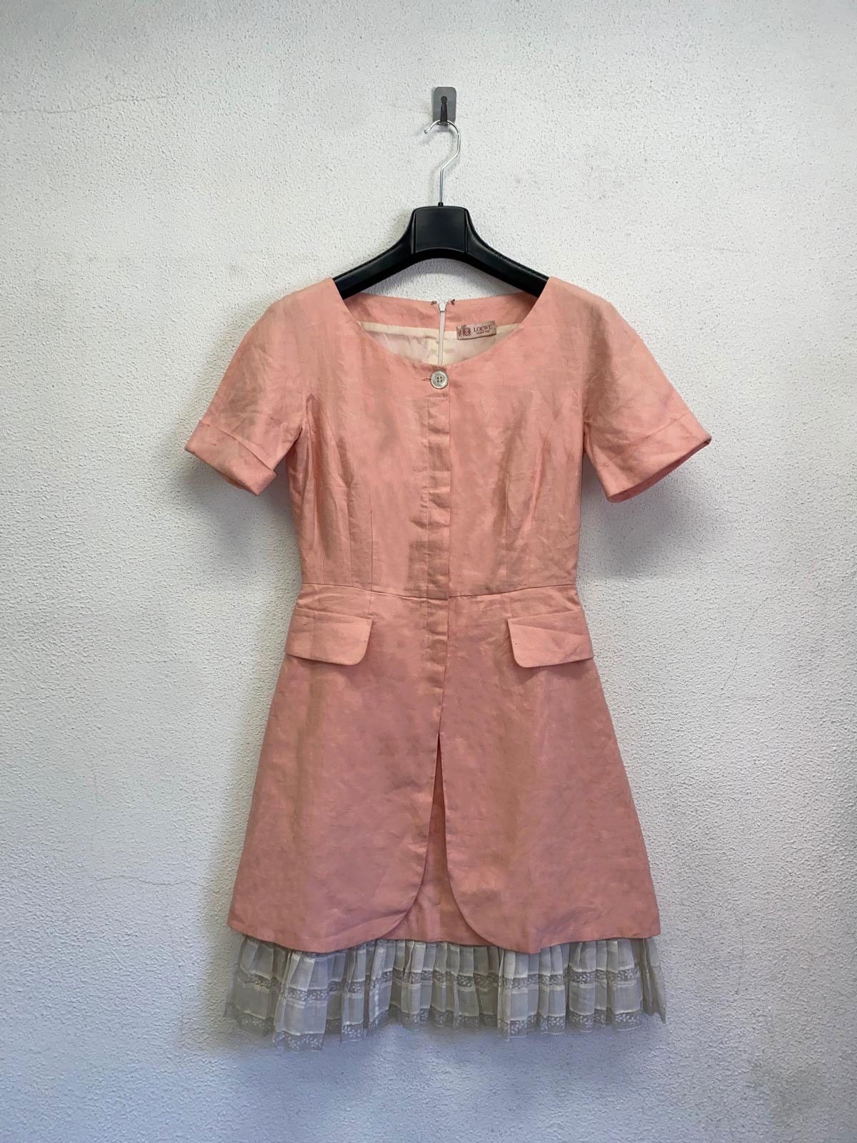 image of Loewe Vintage Coquette Dress in Pink, Women's (Size Large)