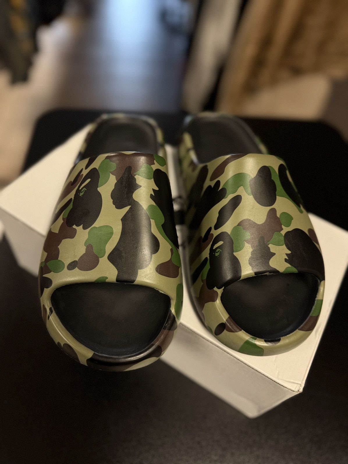 Bape Bape A Bathing Ape Green Camo Slides Size 11US Size US 11 / EU 44 - 6 Thumbnail