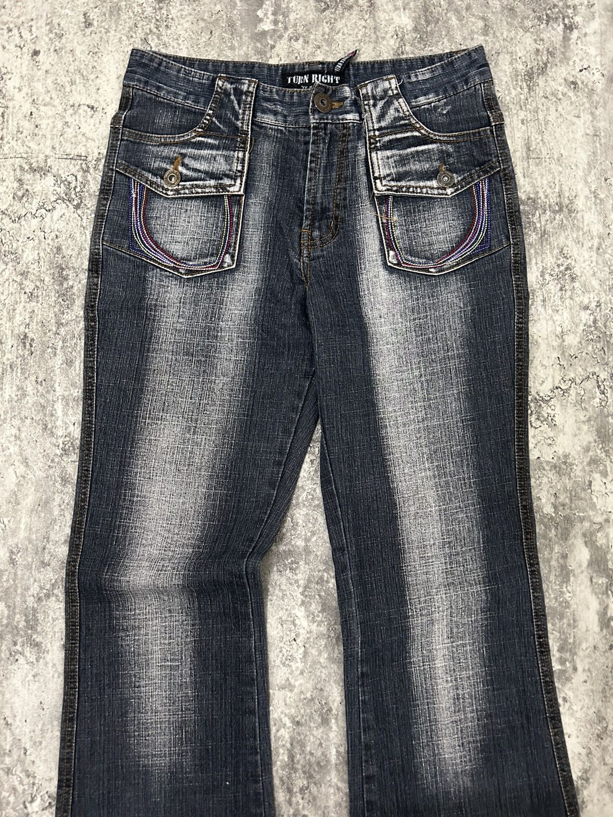 If Six Was Nine × Japanese Brand × Le Grande Bleu (L.G.B.) Turn Right Black Wash Flare Pants Size US 28 / EU 44 - 5 Thumbnail