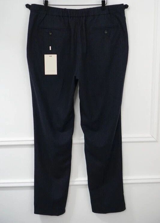 Suitsupply Men Suitsupply Ames Pleat SA Trousers Flannel Blue 106 US44L Size 44L - 2 Thumbnail