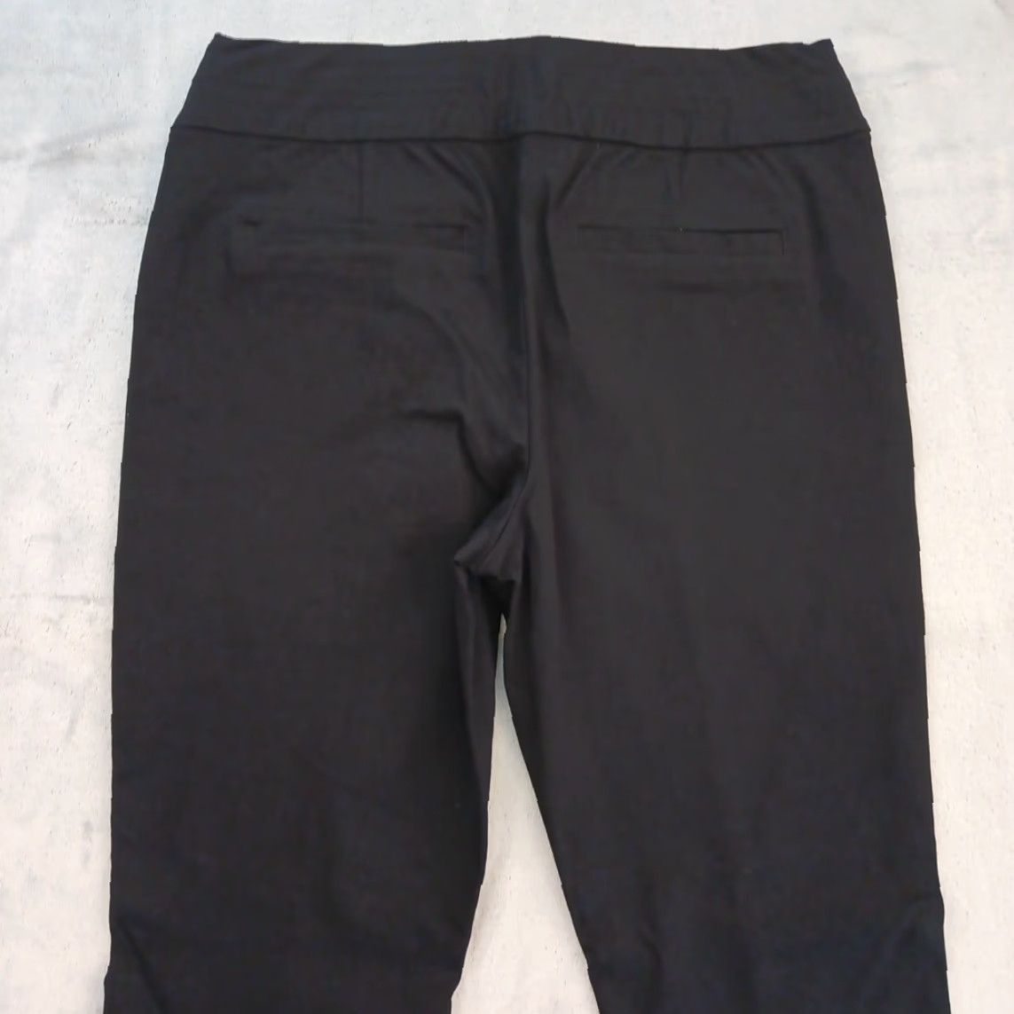 Vintage Maurices Pants Womens Medium Black Pull On Zipper Accents 30x27 Mid Rise Ankle Straight Pull On Elastic Waist 27 In Inseam Size 32" / US 10 / IT 46 - 7 Thumbnail