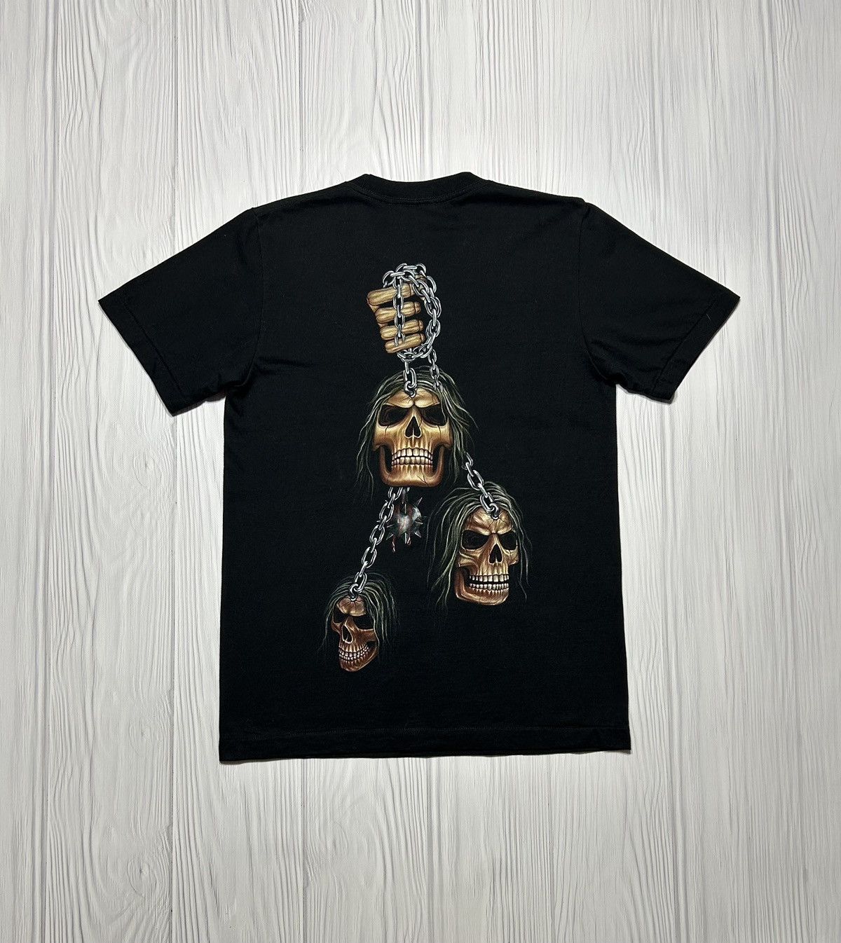 Vintage Death Skull Chains Big Print T-Shirt Size M Size US M / EU 48-50 / 2 - 2 Thumbnail