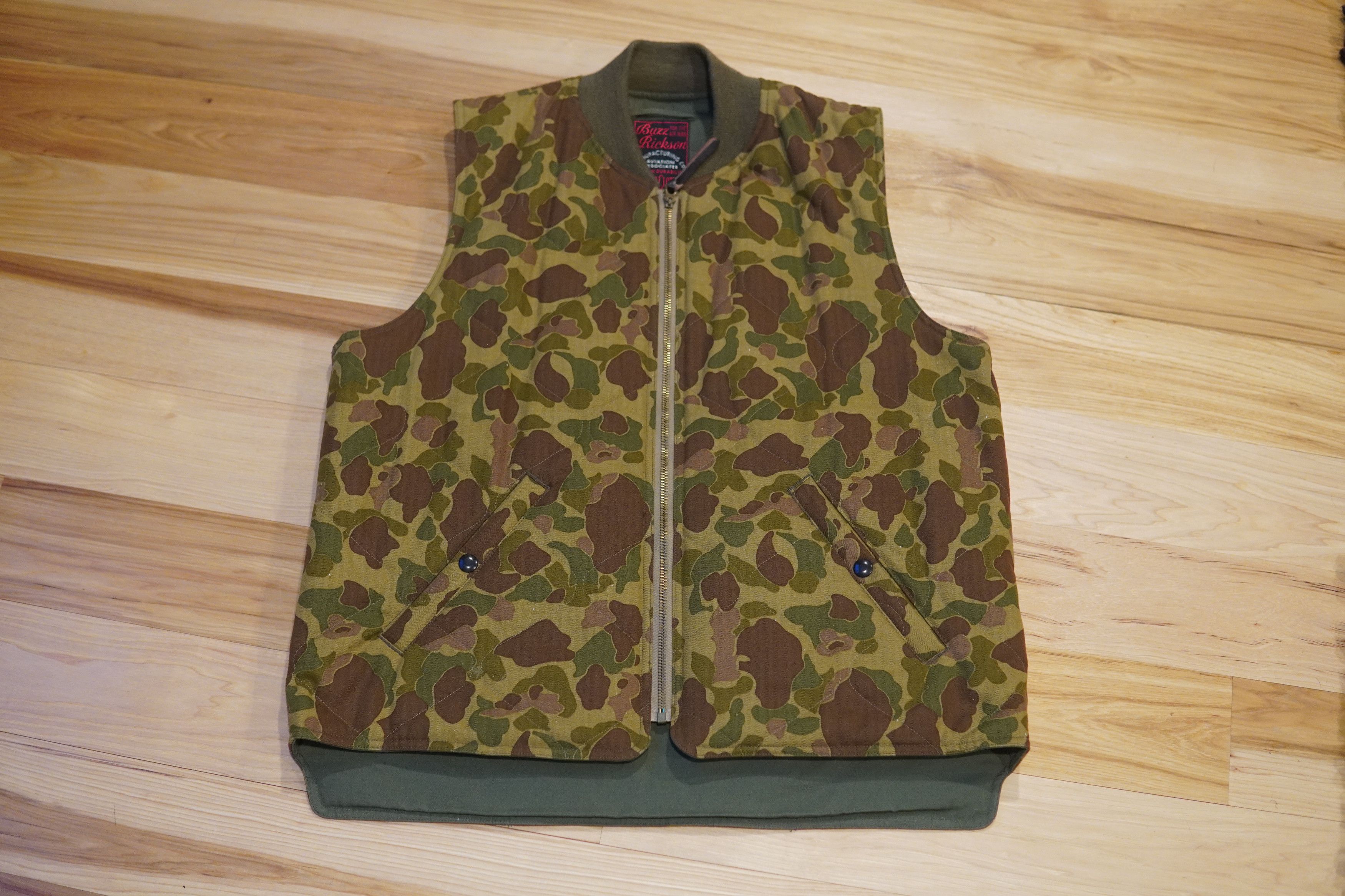 image of Buzz Ricksons Camouflage Pattern Vest Br13050, Men's (Size XL)