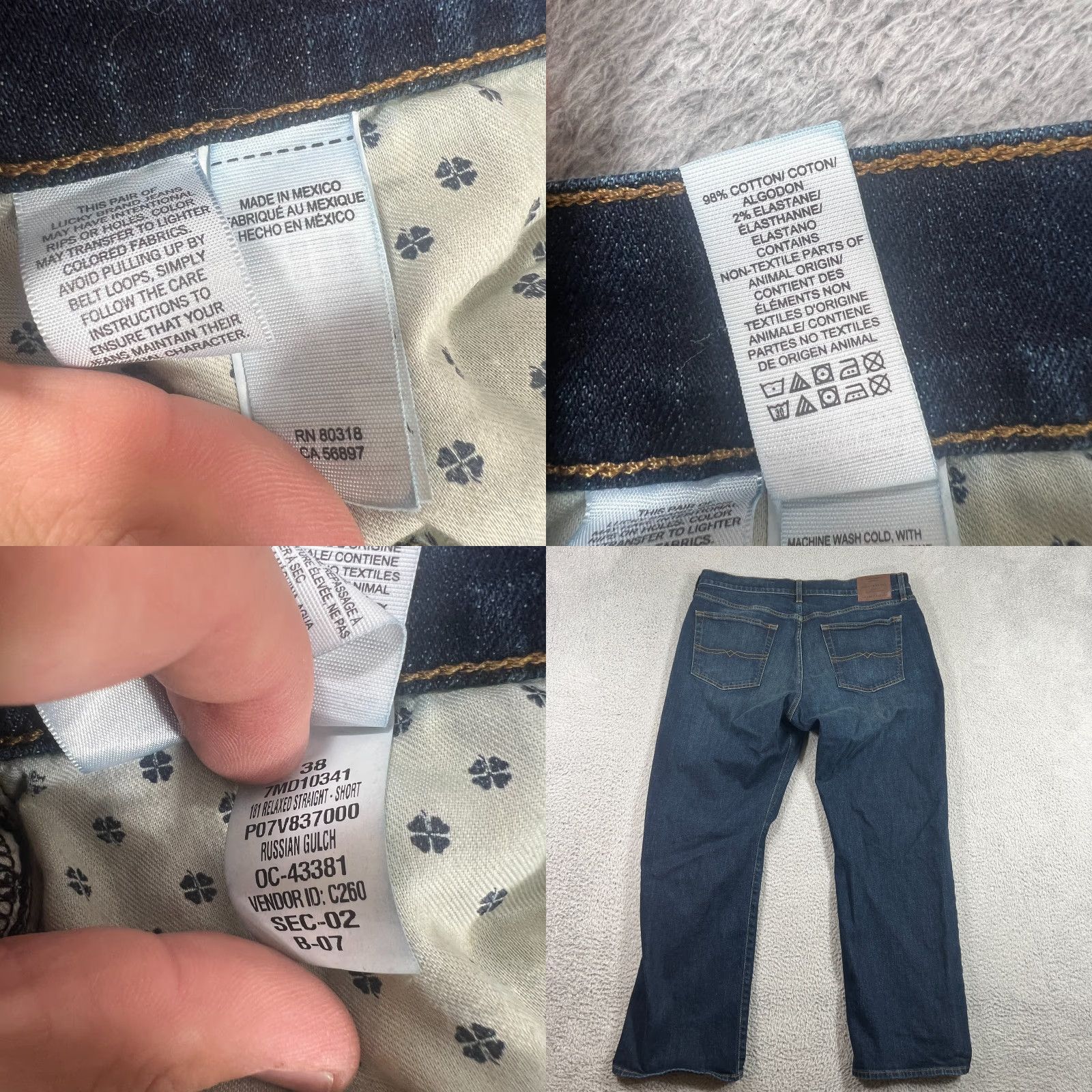 Lucky Brand Lucky Brand 181 Relaxed Fit Jeans Men’s 38x30 Blue Dark Wash Straight Size US 38 / EU 54 - 8 Thumbnail