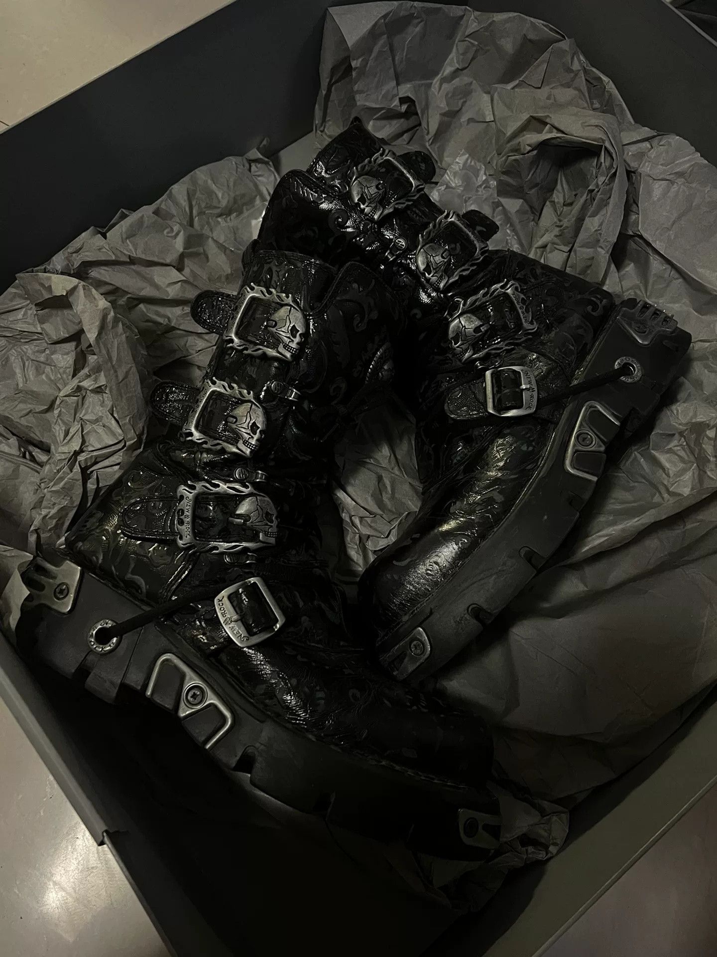 New Rock Rock Rock Metal Motorcycle Boots Size US 10 / EU 43 - 2 Thumbnail