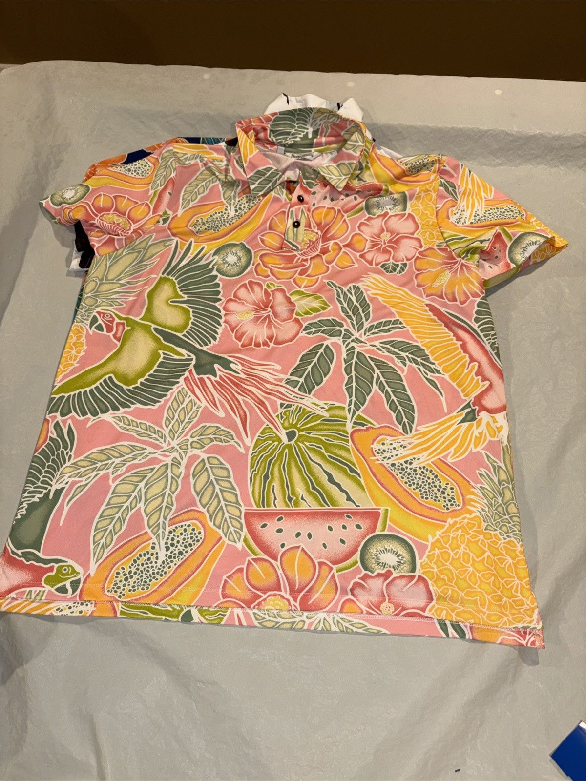 Kenny Flowers Kenny Flowers Polo Shirt Men XL Pink Hawaiian Short Sleeve Size US XL / EU 56 / 4 - 1 Thumbnail
