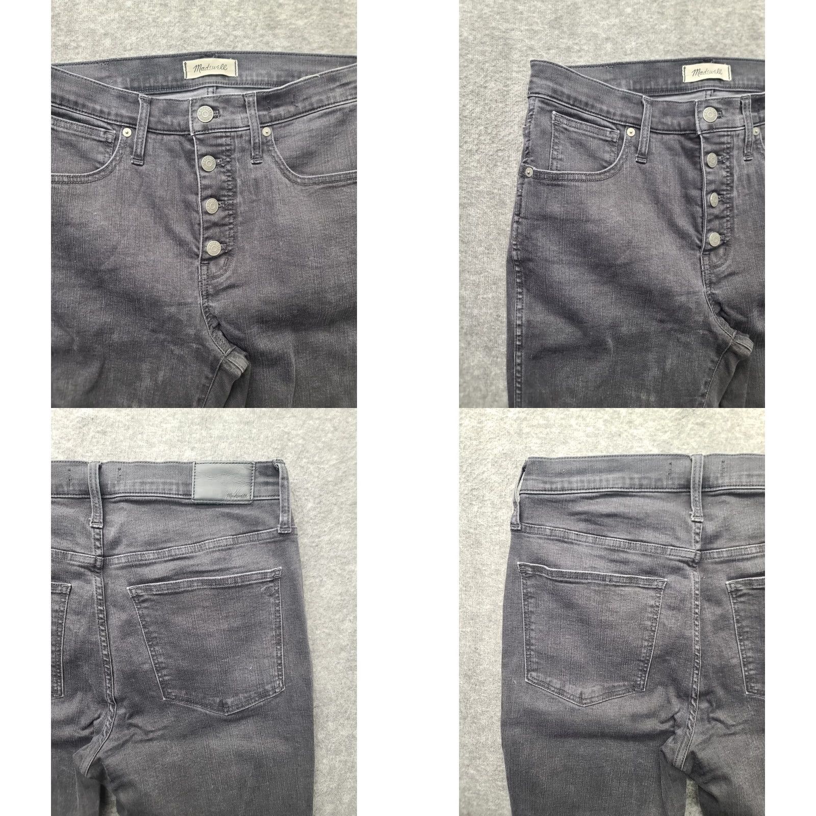 Madewell Madewell Jeans Women’s 30x28 10” High Rise Skinny Stretch Button Fly Denim Black 5-Pocket City Womens Size 30" / US 8 / IT 44 - 9 Thumbnail