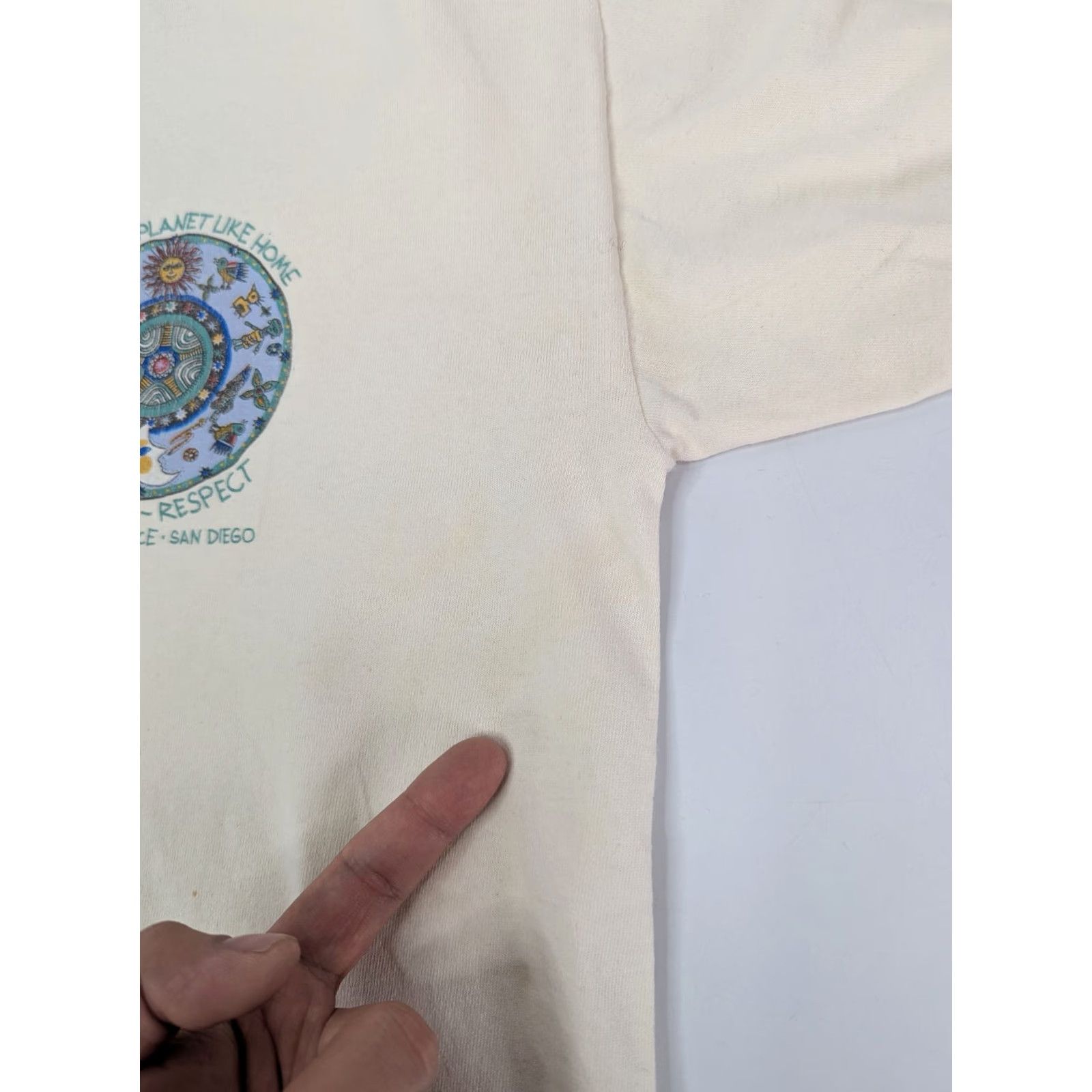 Vintage VINTAGE Earth Alliance San Diego Protect Planet Earth Tee Large H.L. Miller Gold Shirt Mens L Beige 90s Size US L / EU 52-54 / 3 - 7 Thumbnail