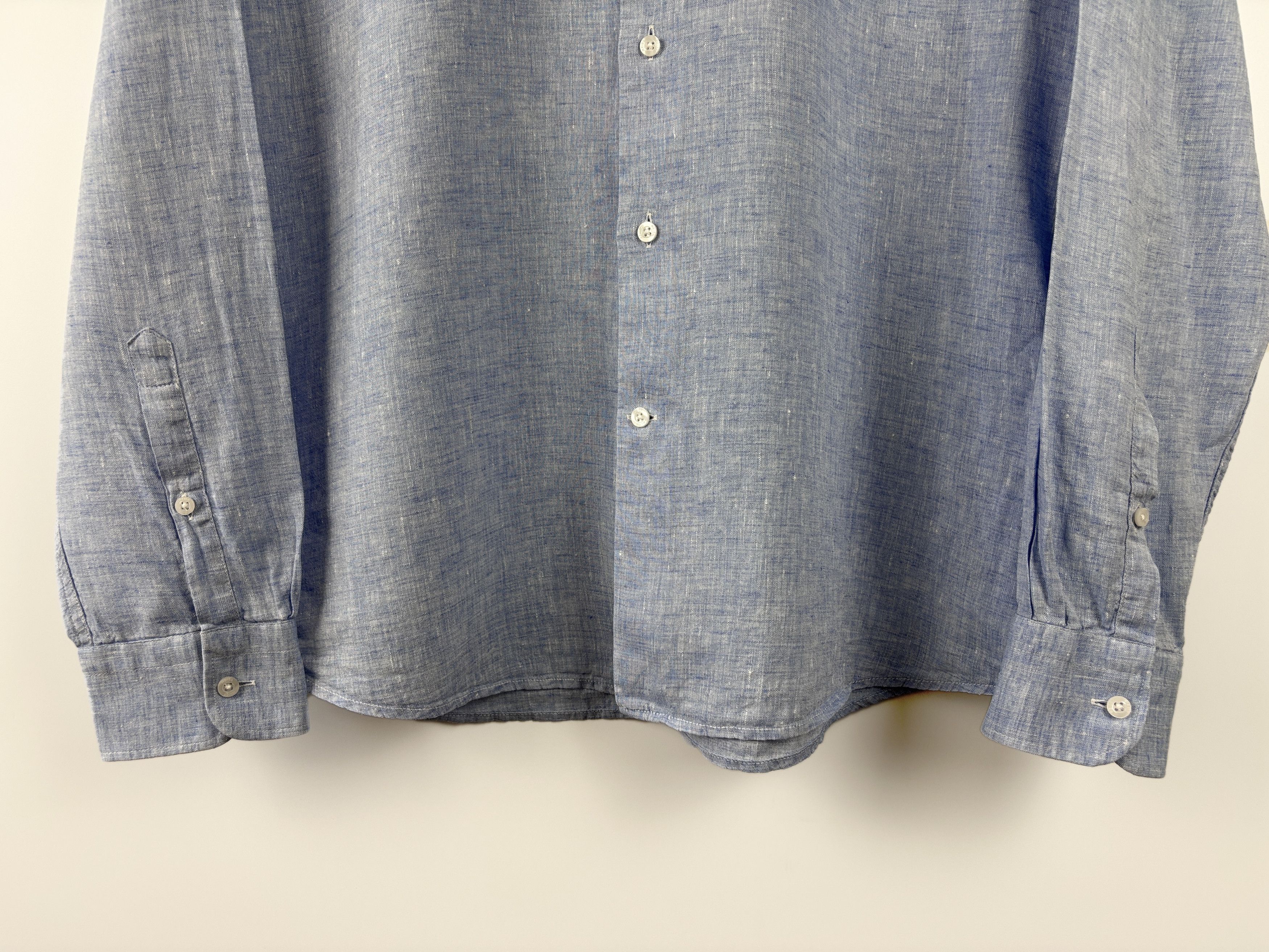 Reiss Mens Reiss Button Up Longsleeve Shirt Linen Blue Size L Size US L / EU 52-54 / 3 - 3 Thumbnail