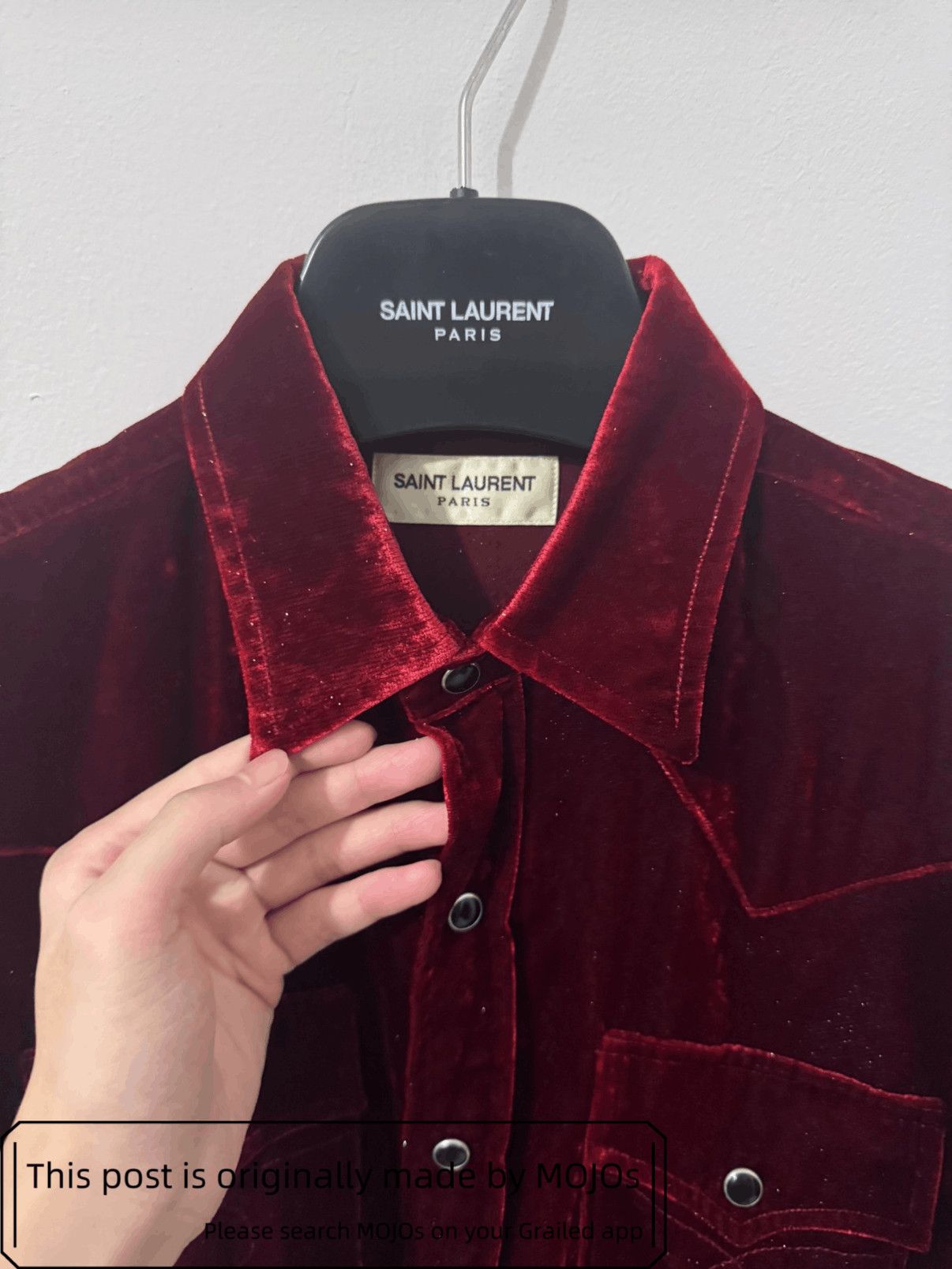 Saint Laurent Paris Saint Laurent Paris 16AW Velvet Western Shirt mojos1718 Size US S / EU 44-46 / 1 - 5 Thumbnail