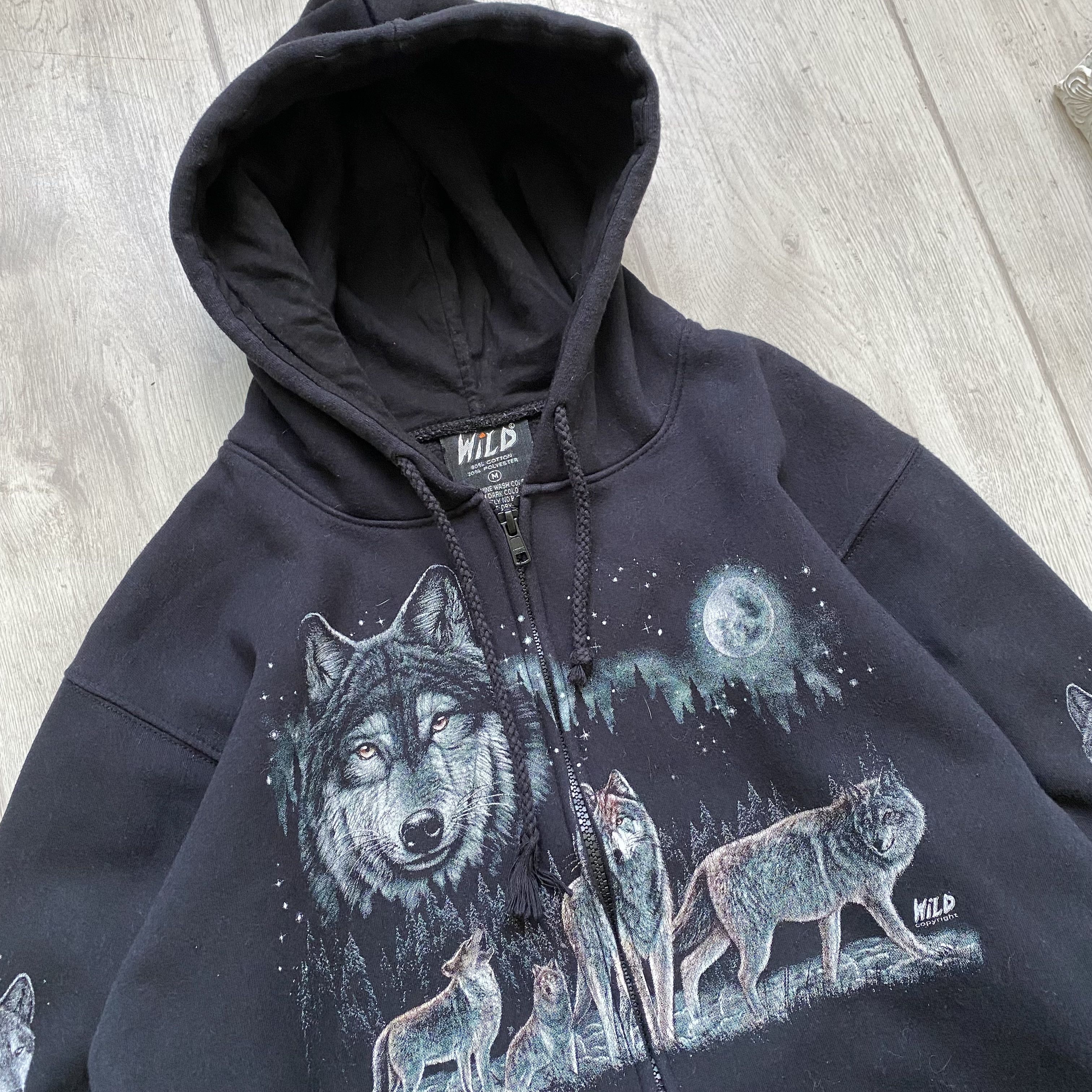The Mountain 🐺Vintage Wild Wool logo zip up hoodie Y2K Size US XS / EU 42 / 0 - 7 Thumbnail